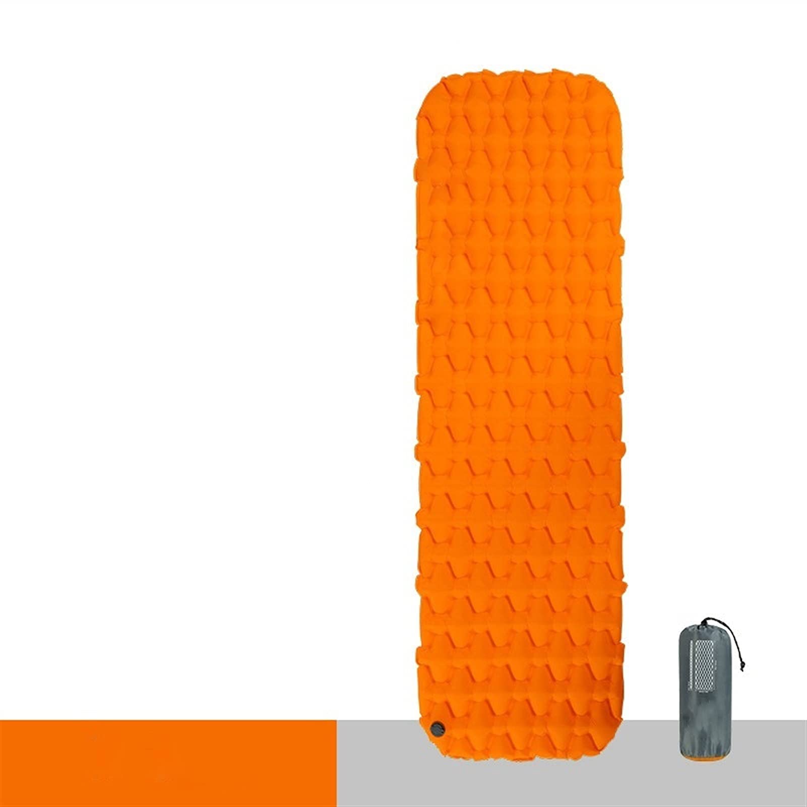 Inflatable Sleeping Mattress - Lightweight Nylon TPU Camping Pad, Moisture-Proof & Portable Air Mattress for Outdoor Adventures (Orange) - Perfect for Hiking, Backpacking, and Beach Trips