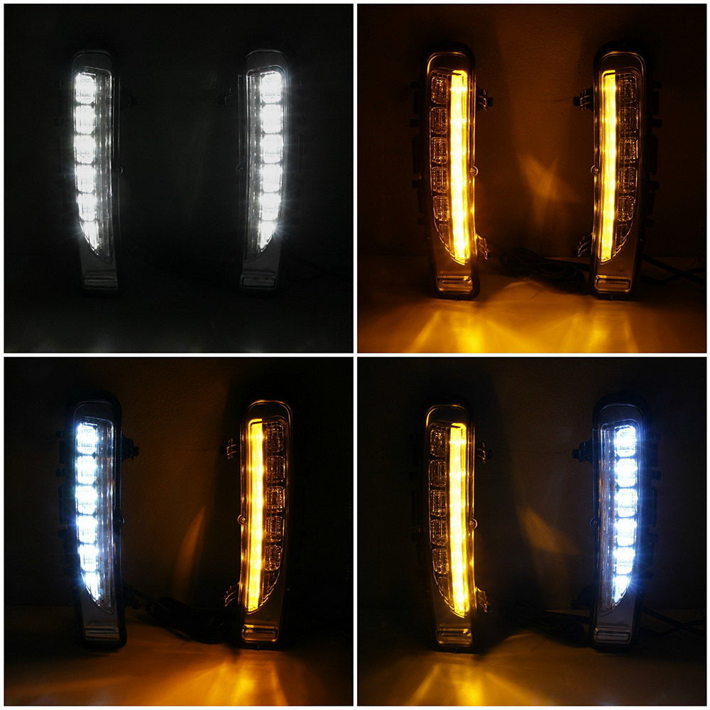 Direct Fit Switchback LED Daytime Running Lights & Turn Signals for 2011-2014 Ford Edge - DRL Replacement for Enhanced Visibility & Style