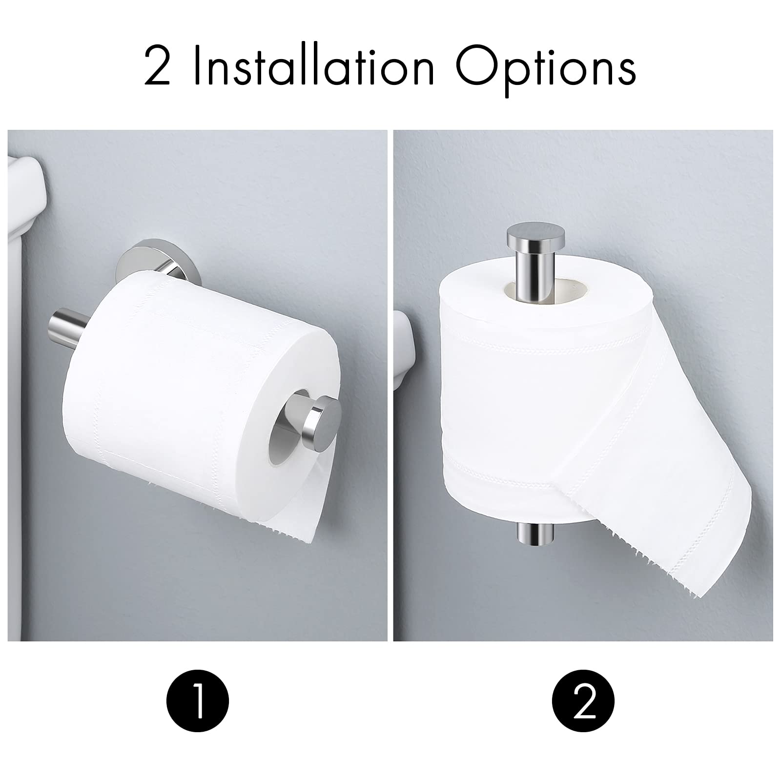 KES Chrome Toilet Paper Holder - Stainless Steel Wall Mounted Bathroom Tissue Dispenser - Contemporary Style Loo Roll Holder for Home & Kitchen (Polished Steel, Model A2175S12) - Perfect for Modern Bathrooms, Powder Rooms & Kitchen Pantries