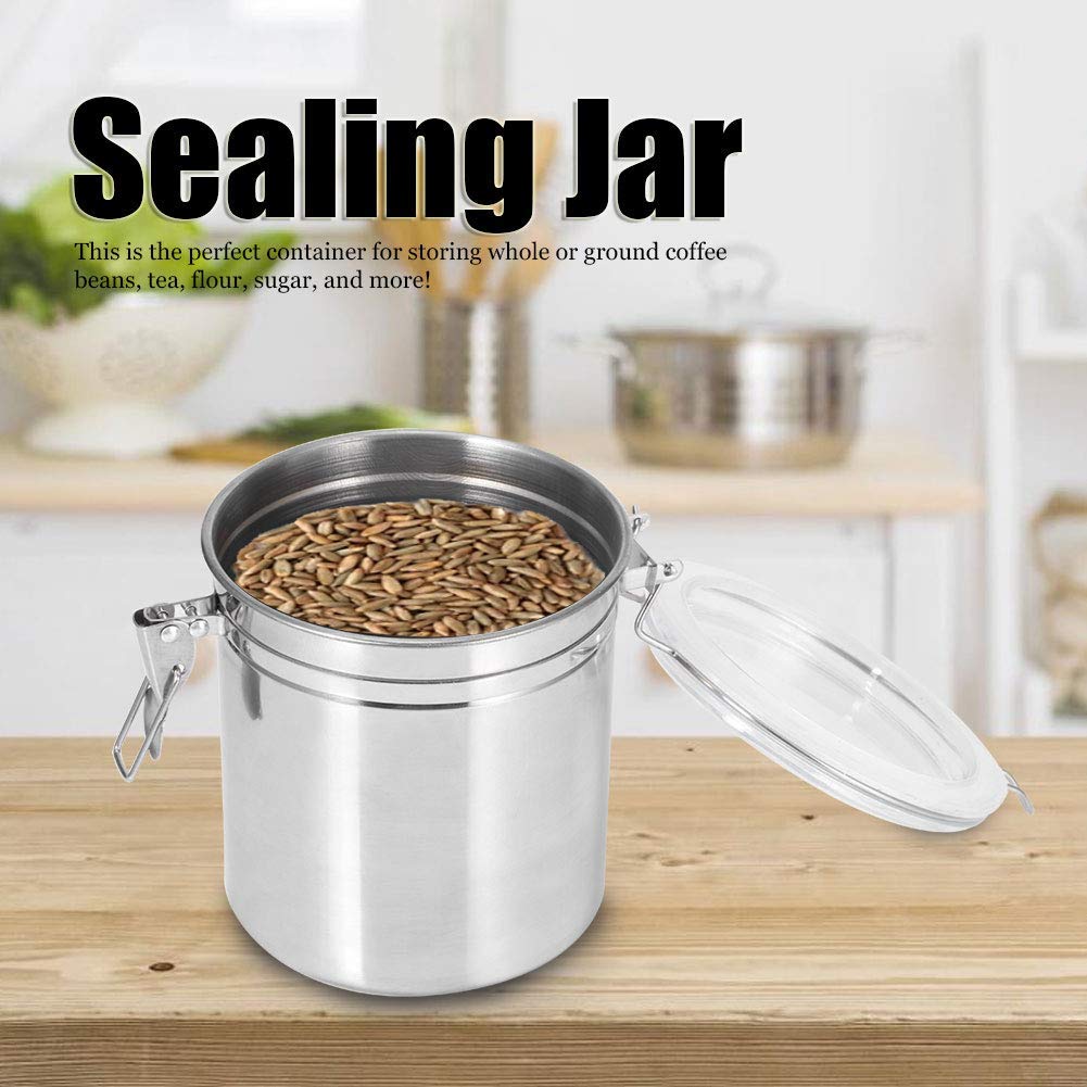 Stainless Steel Airtight Food Storage Container with Lid - Perfect for Coffee, Tea, Sugar, Flour & Dry Goods - Ideal for Kitchen, Pantry & Office Use