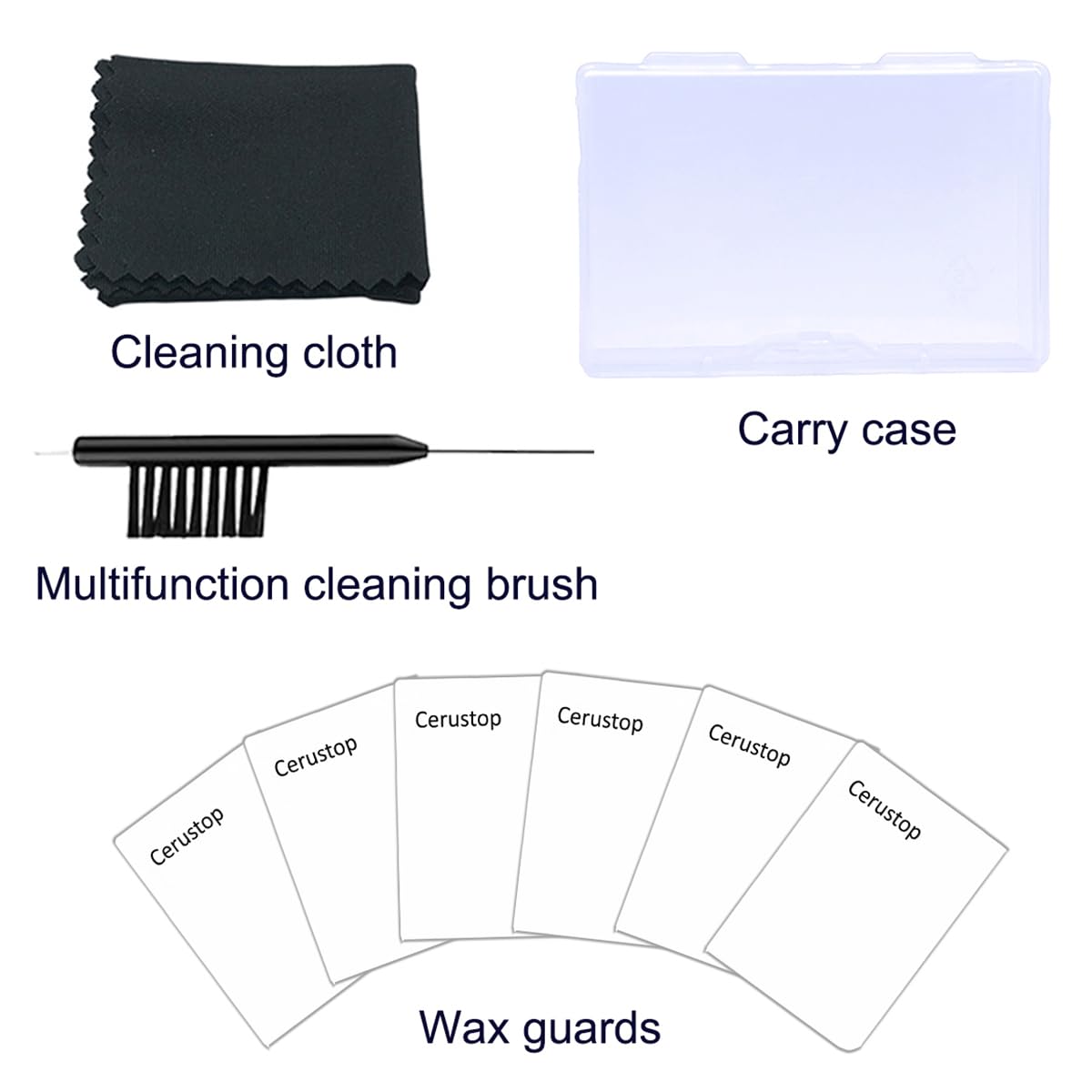 48pcs Phonak Cerustop Wax Guards (1.3mm) for Hearing Aids - 6 Packs with Brush & Case - Perfect for Unitron/Resound/Beltone/Widex