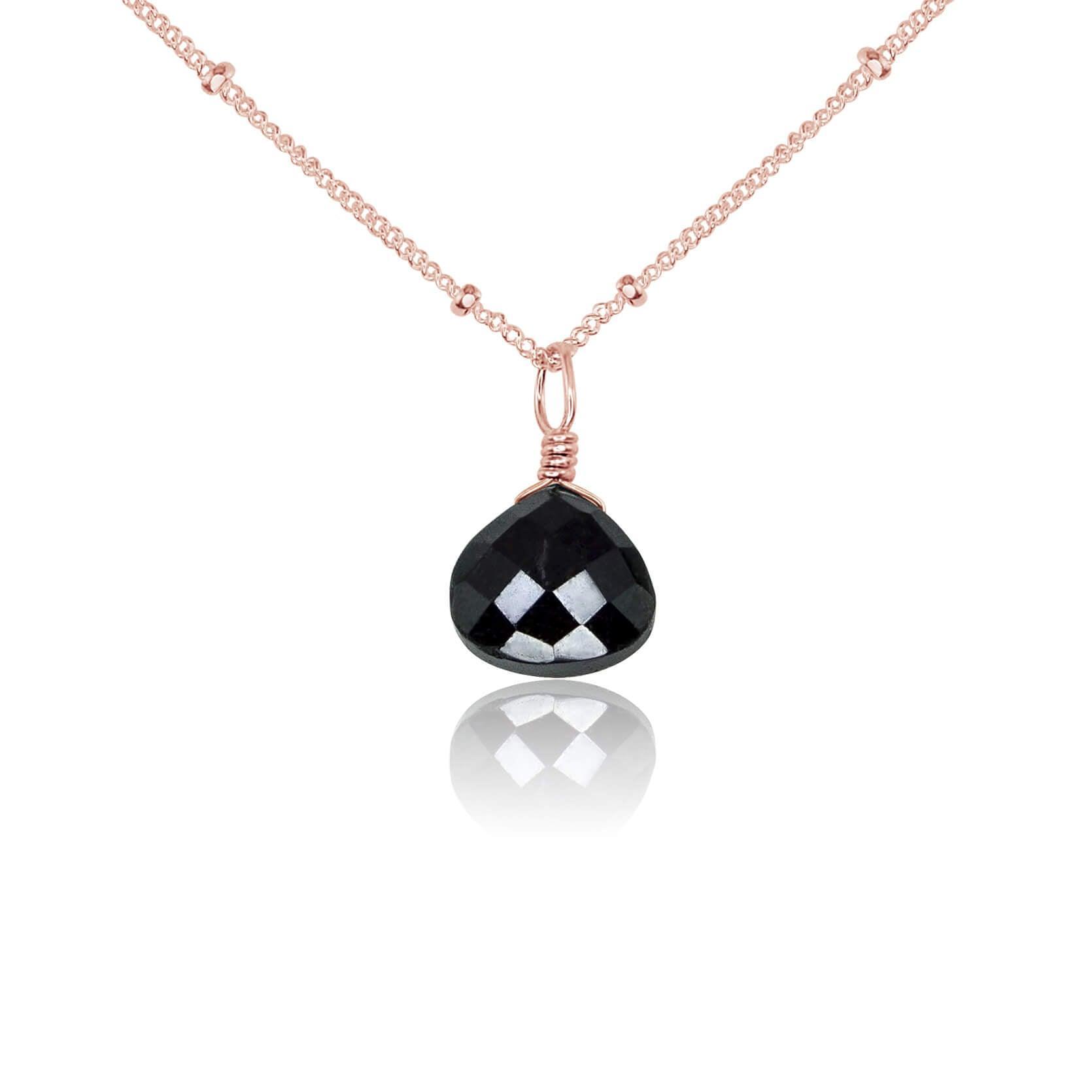 Black Tourmaline Crystal Pendant Necklace for Women - Natural Gemstone Jewelry for Protection & Healing - Perfect for Meditation, Energy Cleansing & Everyday Wear