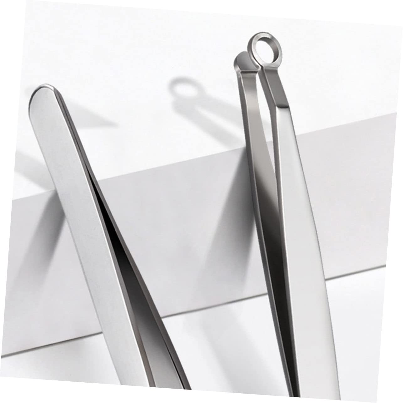1pc Stainless Steel Nose Hair Scissors & Eyelash Tweezers Set - Precision Nose Hair Trimmer & Eyebrow Grooming Tool for Men's Grooming Kit, Travel & Personal Care (Silver)