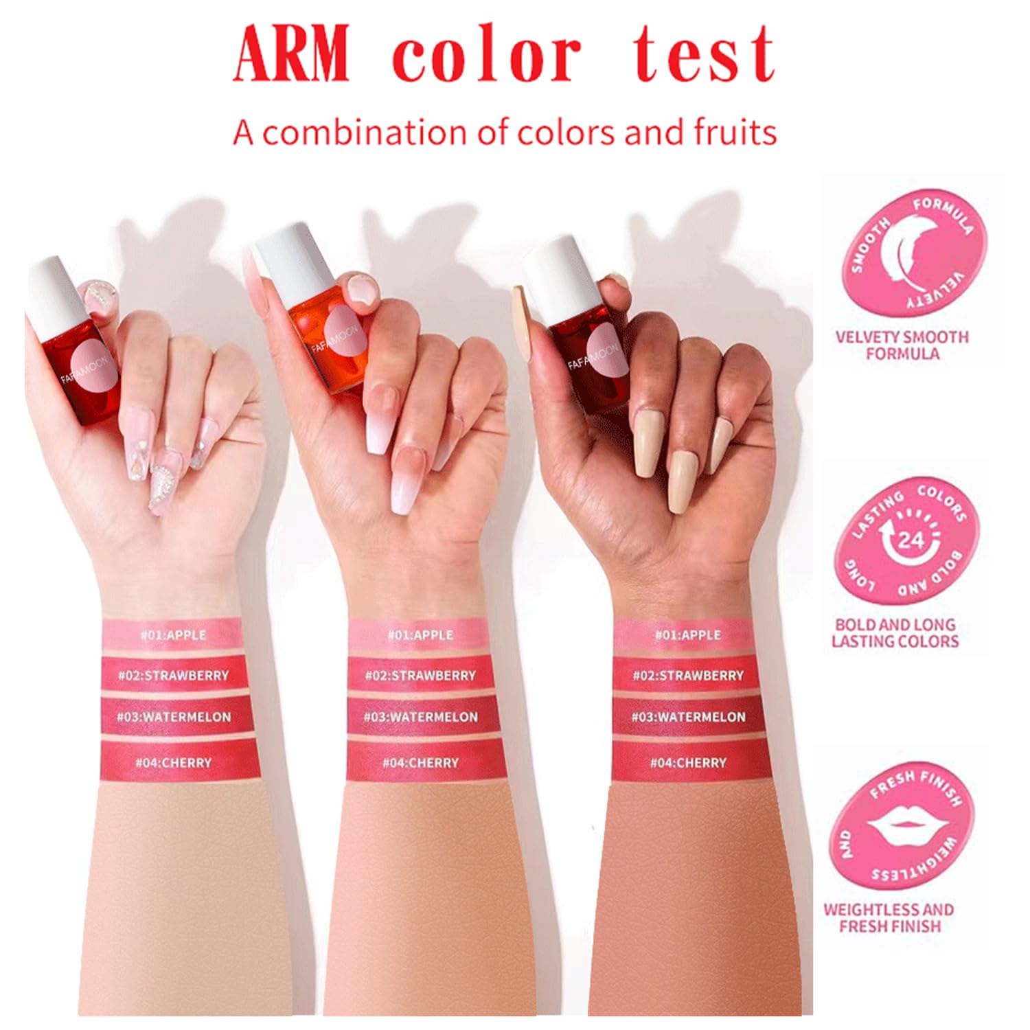 4PCS Korean Lip Tint Stain Set - Mini Liquid Water Tint, Moisturizing Lip Gloss, Long Lasting Waterproof Lip & Cheek Tint for Natural Look | Perfect for Daily Makeup, Party & Date Night