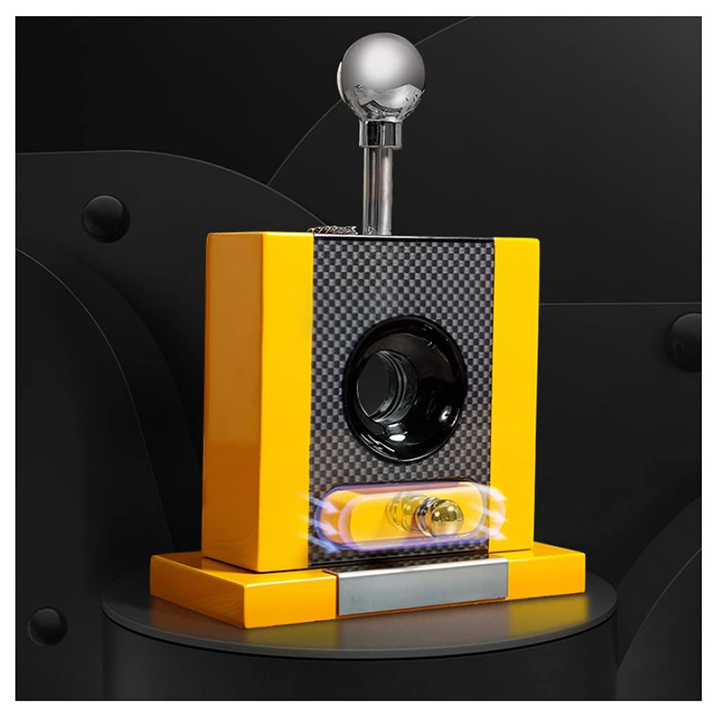 Premium Stainless Steel Guillotine Cigar Cutter - Heavy Duty Large Cigar Scissors for Thick Cigars - Perfect Cigar Accessory Gift for Men - Home & Office Decor for Living Room, Bedroom, Bookcase - Ideal for Cigar Lounges, Man Caves & Gifting (Yellow)