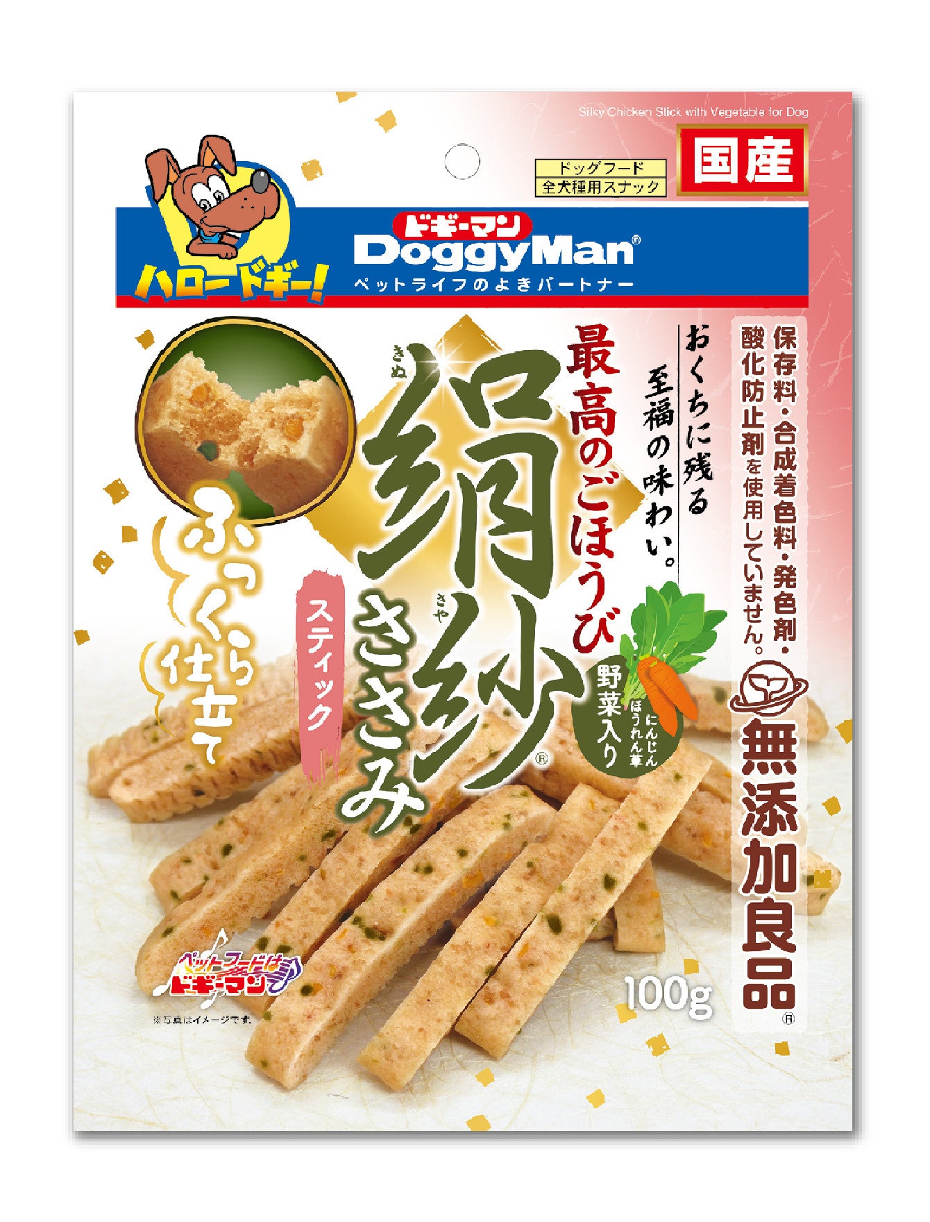 Premium DoggyMan Silky Chicken Stick with Vegetable Dog Treats - 100g Natural & Healthy Chews for Small & Large Dogs - Perfect for Training, Rewards & Dental Care