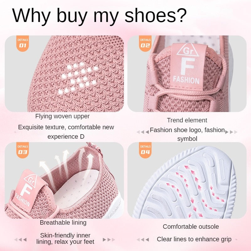 Women's Air Mesh Breathable Walking Shoes - Lightweight Comfort for Walking, Running & Travel - Perfect for Daily Wear, Gym & Outdoor Activities