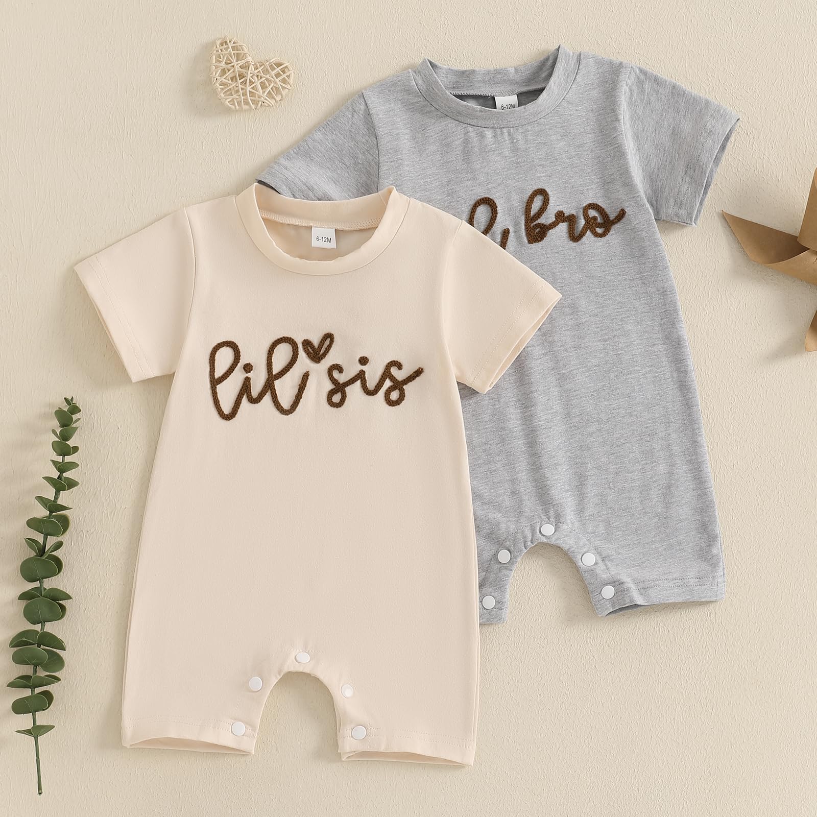 YINGISFITM Newborn Baby Outfit - Short Sleeve Bubble Romper Jumpsuit for Infant Boys & Girls | Soft Summer Baby Clothes for Siblings | Perfect for Photoshoots, Family Gatherings & Daily Wear