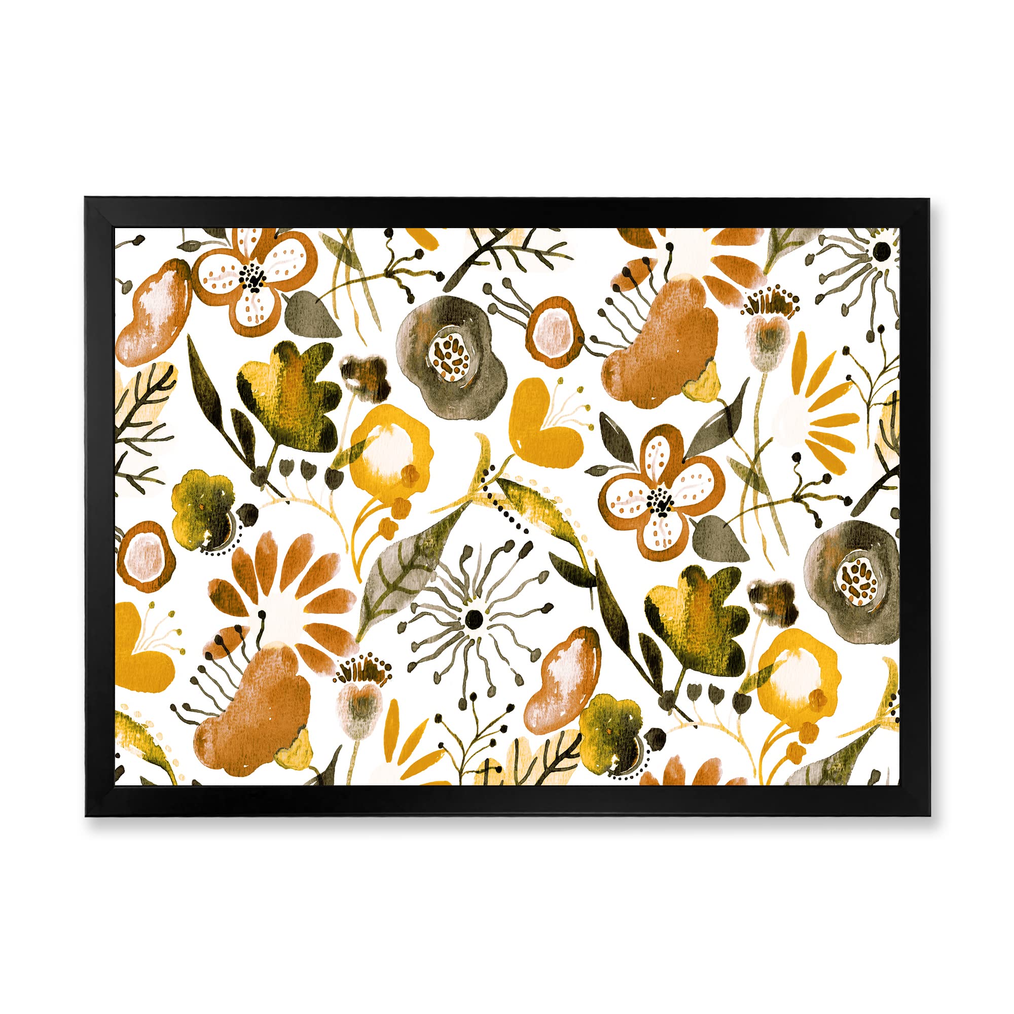 DesignQ Vibrant Wildflowers Framed Wall Art - Modern Home Decor for Living Room, Bedroom & Office