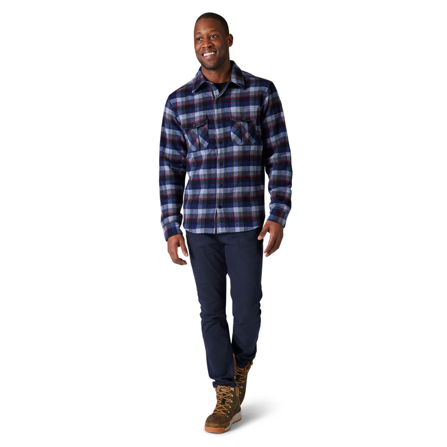 Men's Anchor Line Shirt Jacket - Lightweight Casual Button-Up Shirt Jacket for Outdoor & Travel | SW000122 | Perfect for Hiking, Camping and Everyday Wear