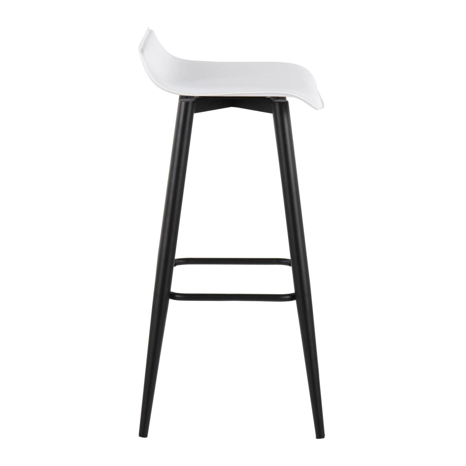 LumiSource Ale Fixed-Height Bar Stool Set of 2 - Black Modern Bar Chairs for Kitchen Island, Breakfast Nook & Home Bar - Durable Counter Height Stools for Dining & Entertaining