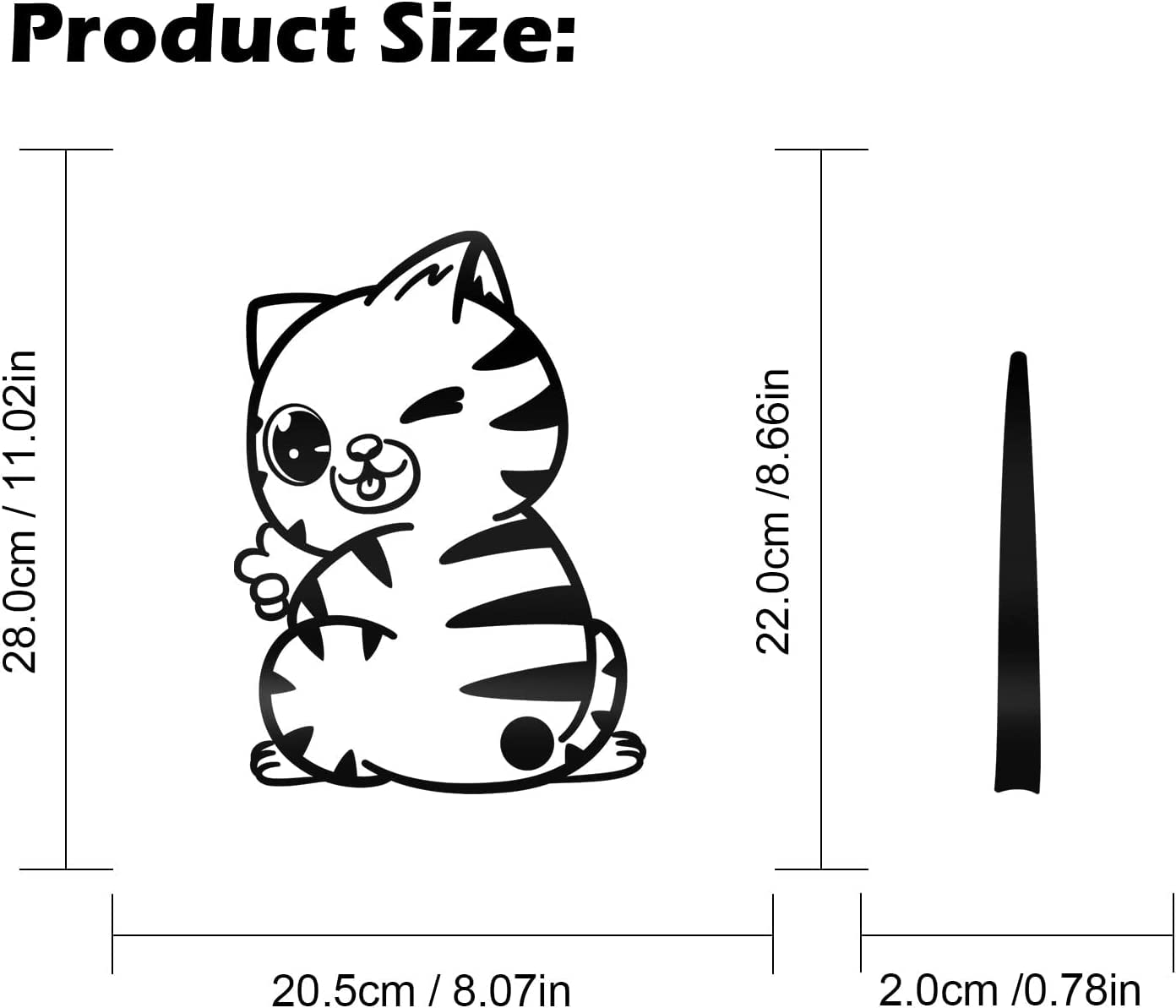 Funny Cute Cat Wiper Decals for Cars - Waterproof Vinyl Animal Stickers (8.07”x11.02”) for Bumper & Windshield - Laser White - Perfect for Car Lovers & Pet Owners