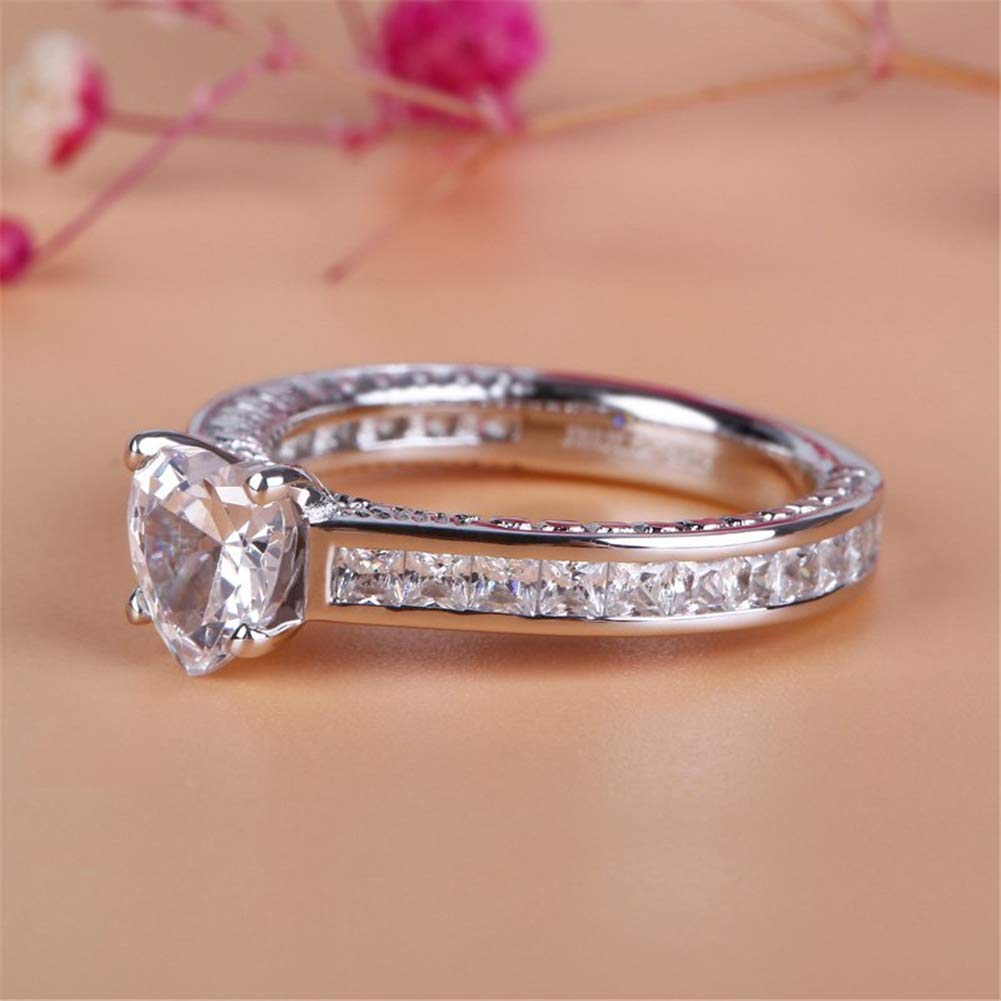 Jeulia 2 Carat Heart Cut Cubic Zirconia Engagement Ring - 925 Sterling Silver Wedding Band for Women, Anniversary & Valentine's Day Gift - Perfect for Proposals, Bridal Jewelry & Romantic Occasions