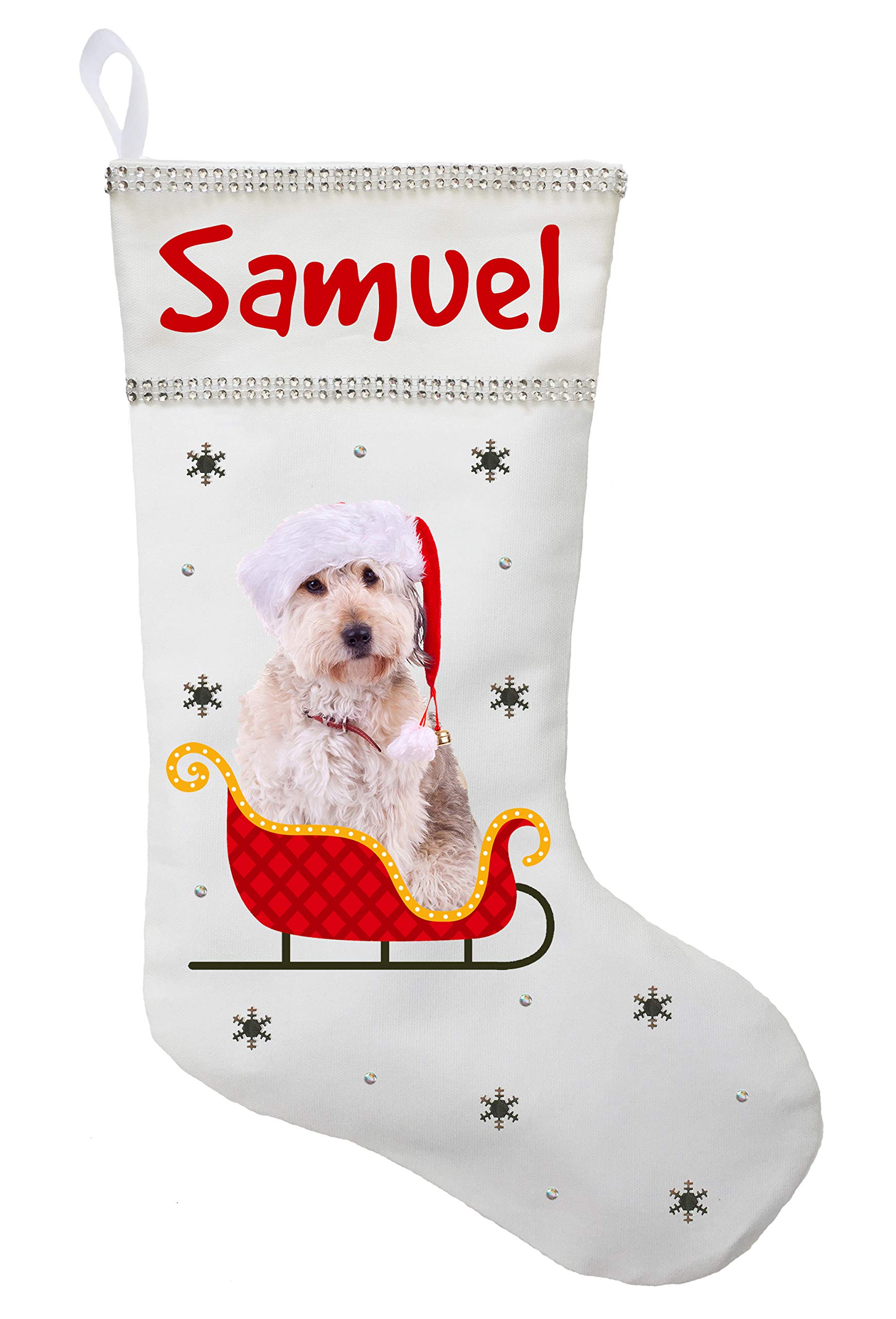 Doodle Dog Christmas Stocking - Personalized Pet Lover Gift for Holidays, Xmas Decor, Dog Themed Stocking for Fireplace Mantel - Perfect for Christmas Decorations & Pet Gifts