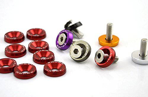 JDM Aluminum Alloy Fender Bumper Engine Dress Up Washers Kit with Bolts - Car Styling & Performance Upgrade for Honda, Toyota, Nissan - Perfect for Auto Shows & Custom Builds