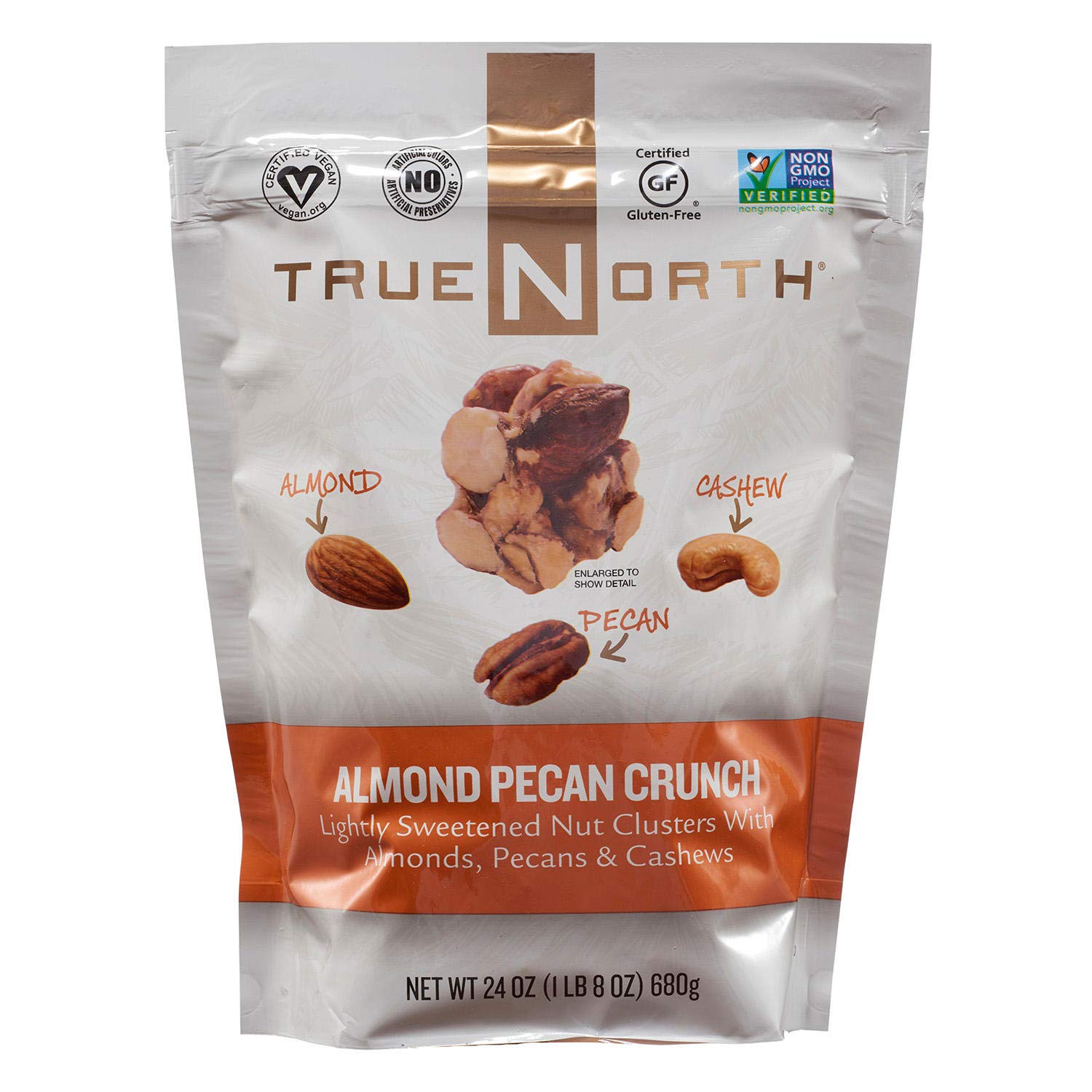True North Almond Pecan Cashew Clusters - 24oz (2 Pack) | Healthy Snack Mix for Hiking, Office & Travel | Gluten-Free Nut Clusters with Almonds, Pecans & Cashews