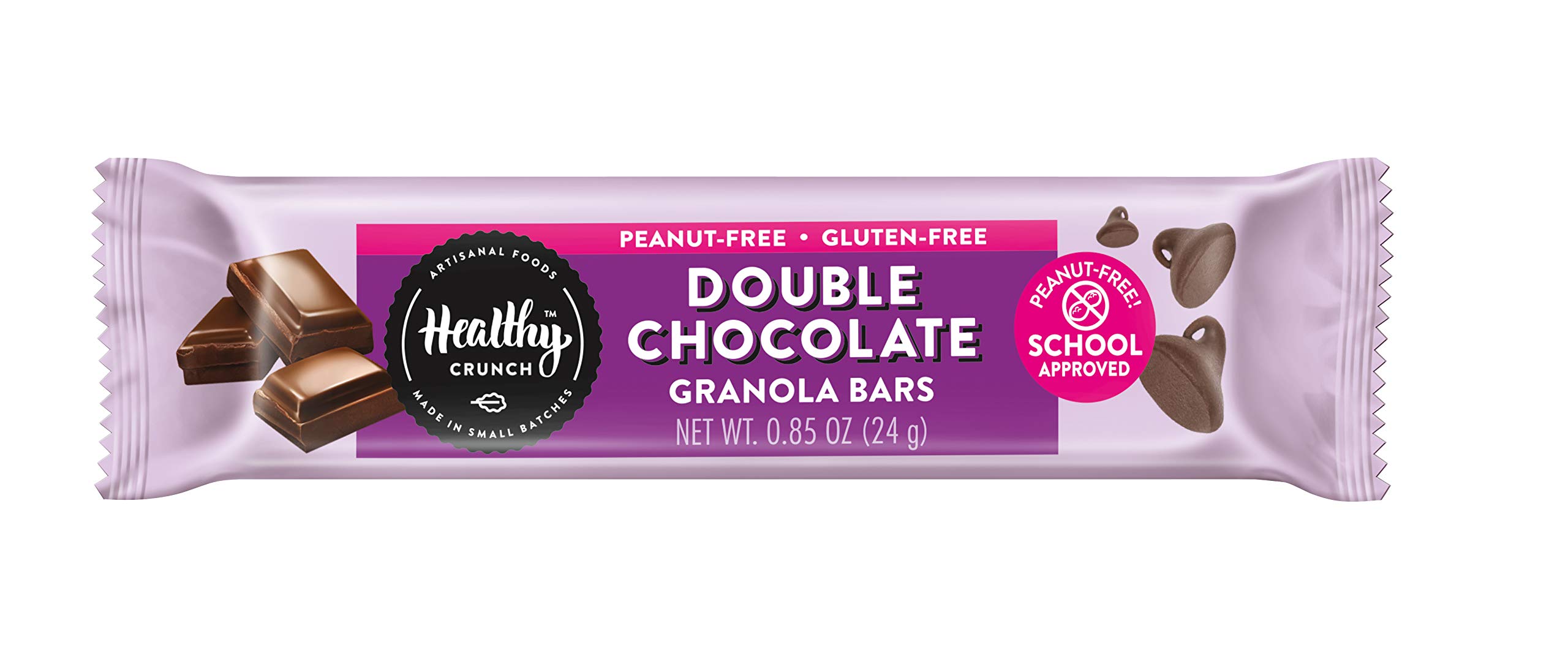 Healthy Crunch Granola Bars - Double Chocolate Flavor, Gluten-Free & Vegan Snacks for Energy Boost - Perfect for Hiking, Office Snacks & Kids Lunch Boxes