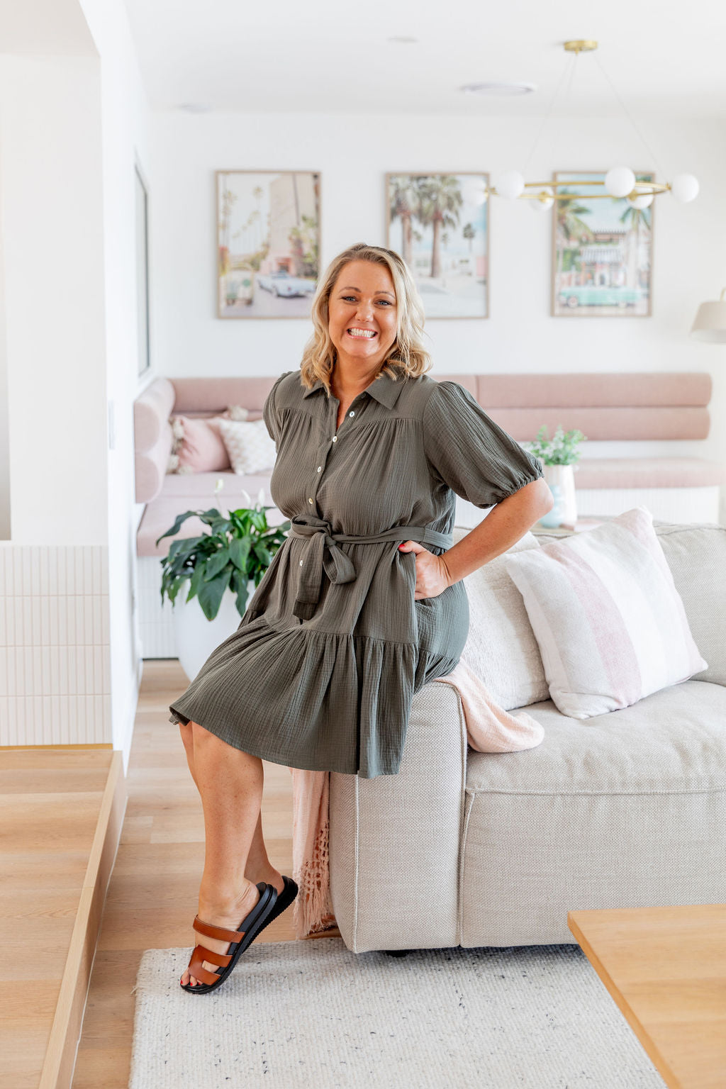 Khaki Mali Dress for Women - Casual Summer Maxi Dress with Pockets - Perfect for Beach, Vacation & Everyday Wear