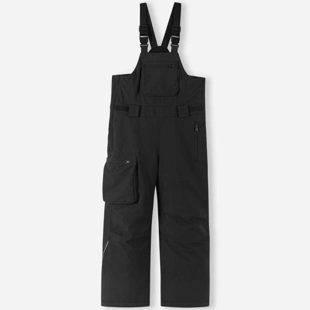 Reima Rehti Kids Waterproof Bib Ski Pants - Insulated Snow Pants for Boys & Girls - Winter Sports, Snowboarding, Skiing & Outdoor Play (Black)