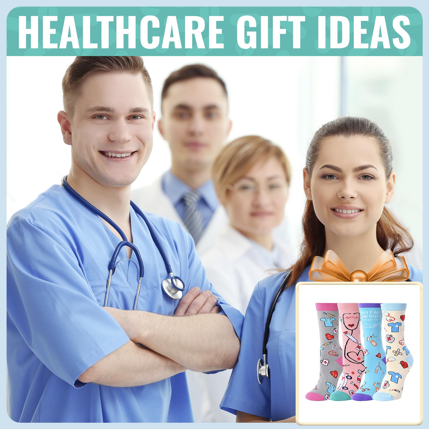 HappyPop Funny Nurse & Dentist Socks - Cute Tooth-Themed Gifts for Women, Dental Assistants & Healthcare Workers - Perfect for Appreciation Gifts, Medical Humor & Workwear Accessories