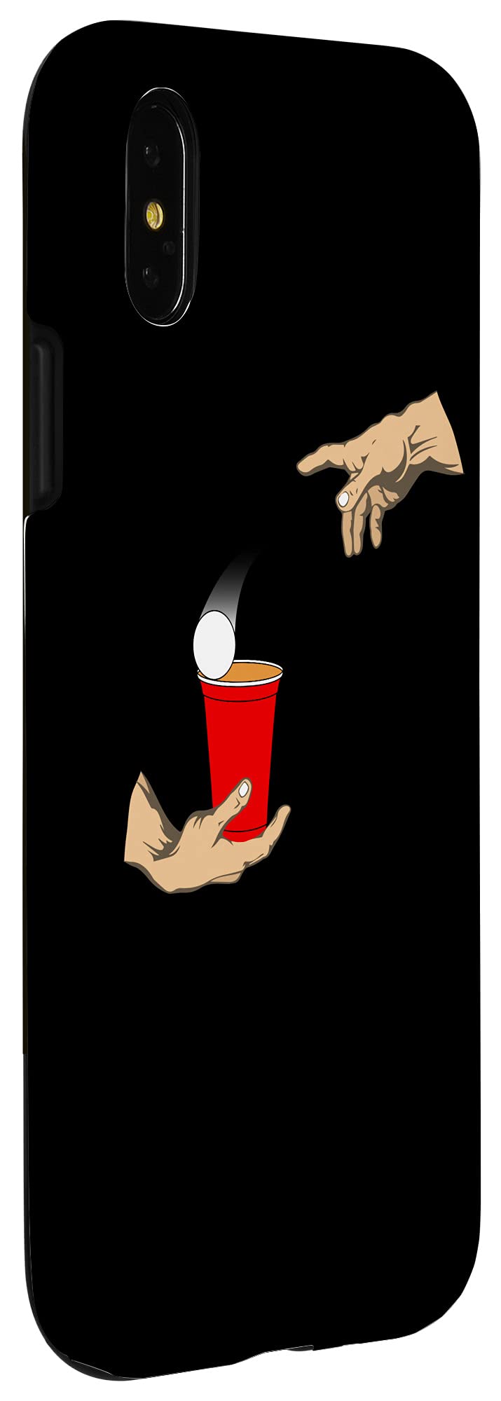 iPhone X/XS Beer Pong Case - Michelangelo's Creation of Adam Design - Durable Protective Phone Cover for Parties, Bars & Game Nights