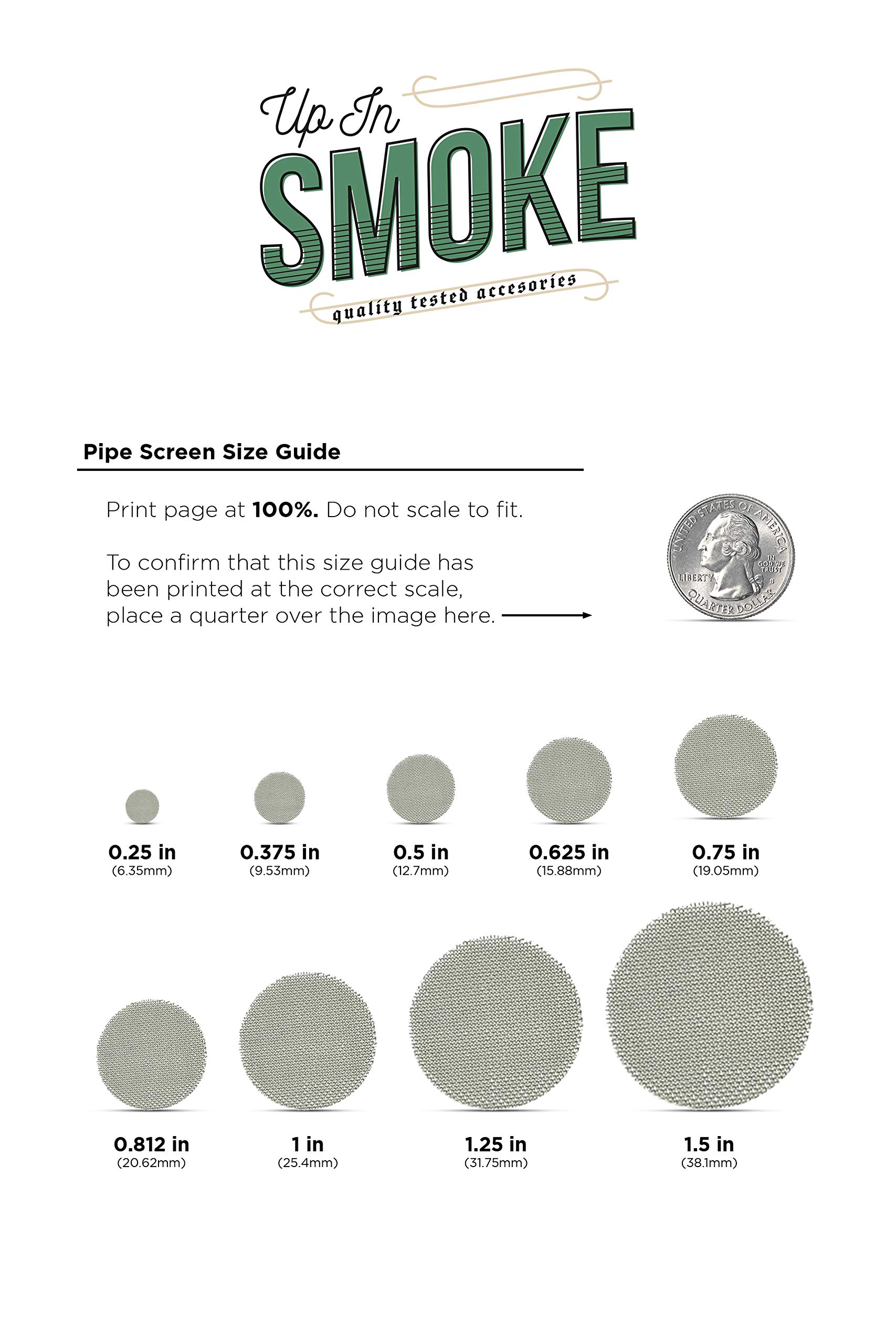 3/4 Inch Pipe Screens - 100 Pack Premium 304 Stainless Steel Wire Mesh Filters | Made in USA | Durable for Smoking, Plumbing & Water Filtration Systems