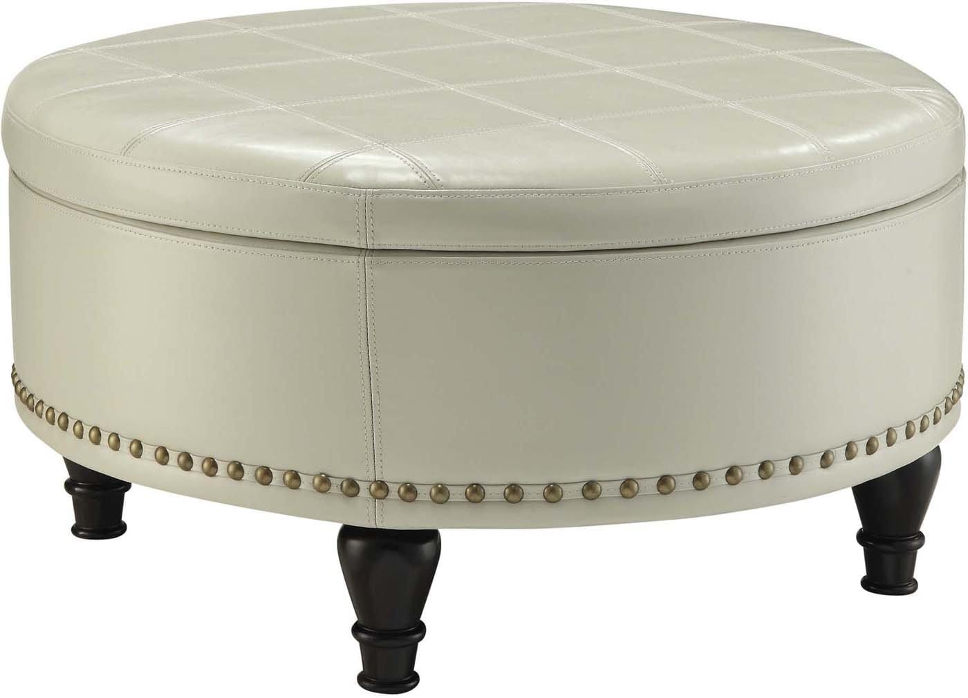 Bassett Augusta Storage Ottoman [BP AUOT32] - Stylish Upholstered Bench with Hidden Storage for Living Room, Bedroom & Entryway