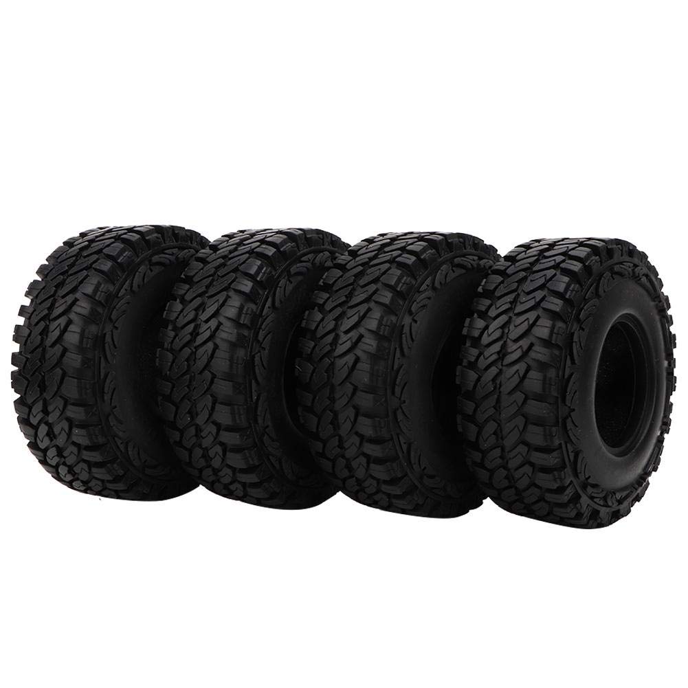 1/10 Scale RC Crawler Tires - 4Pcs Durable Off-Road Rubber Tires (46mm Width) for Men's Outdoor RC Cars | Replacement Parts & Accessories | Perfect for Rock Crawling, Trail Adventures & Off-Road Racing