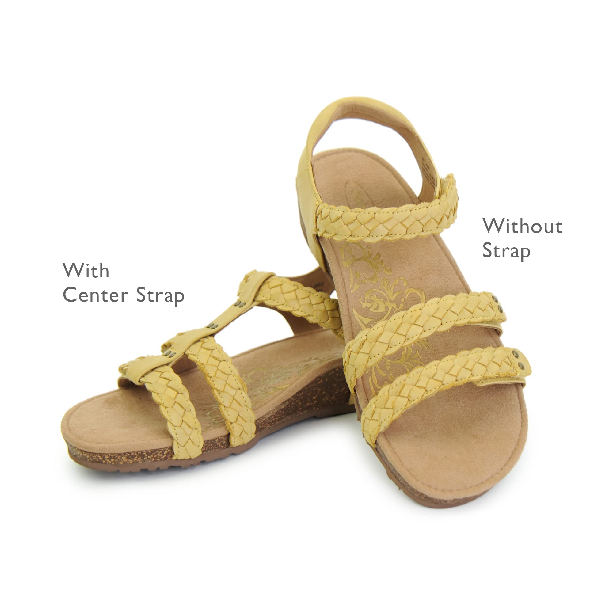 Aetrex Women's Reese Orthopedic Gladiator Sandals - Adjustable Comfort Sandals with Removable Center Strap for Plantar Fasciitis & Arch Support | Perfect for Walking, Travel & Summer Outfits
