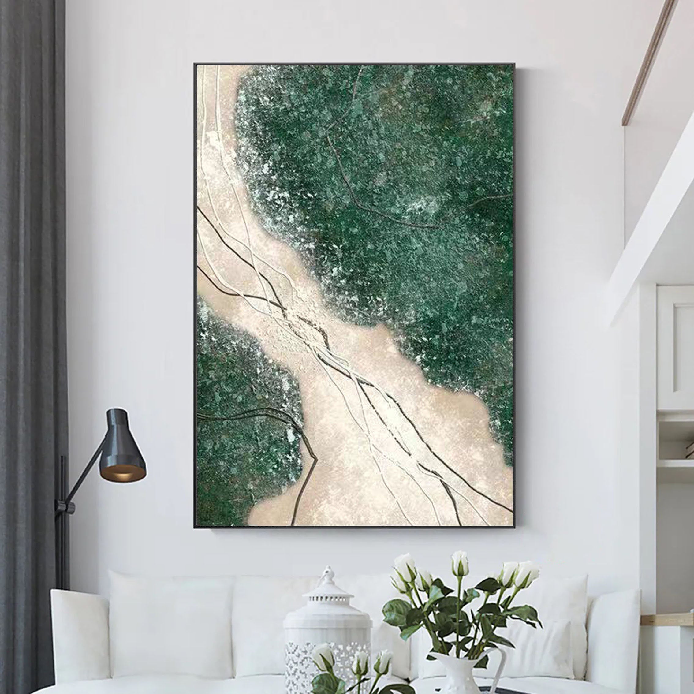 Blue & Green Abstract Wall Art Print #BG004 - Modern Home Decor for Living Room, Bedroom & Office