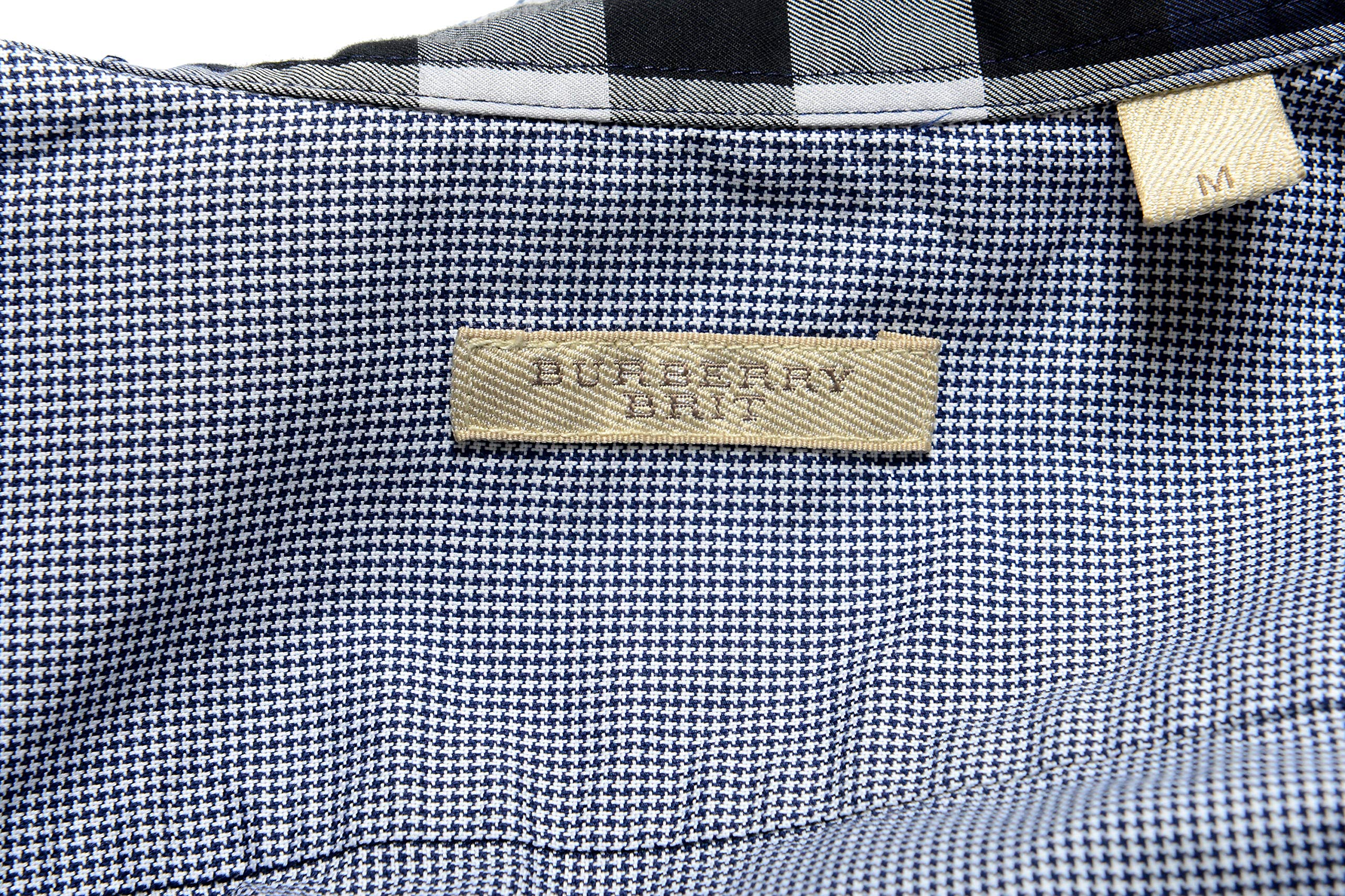 BURBERRY Men's Fred Houndstooth Long Sleeve Button Down Shirt | Classic Plaid Dress Shirt for Business & Casual Wear | Formal Office & Smart Outfit Essential