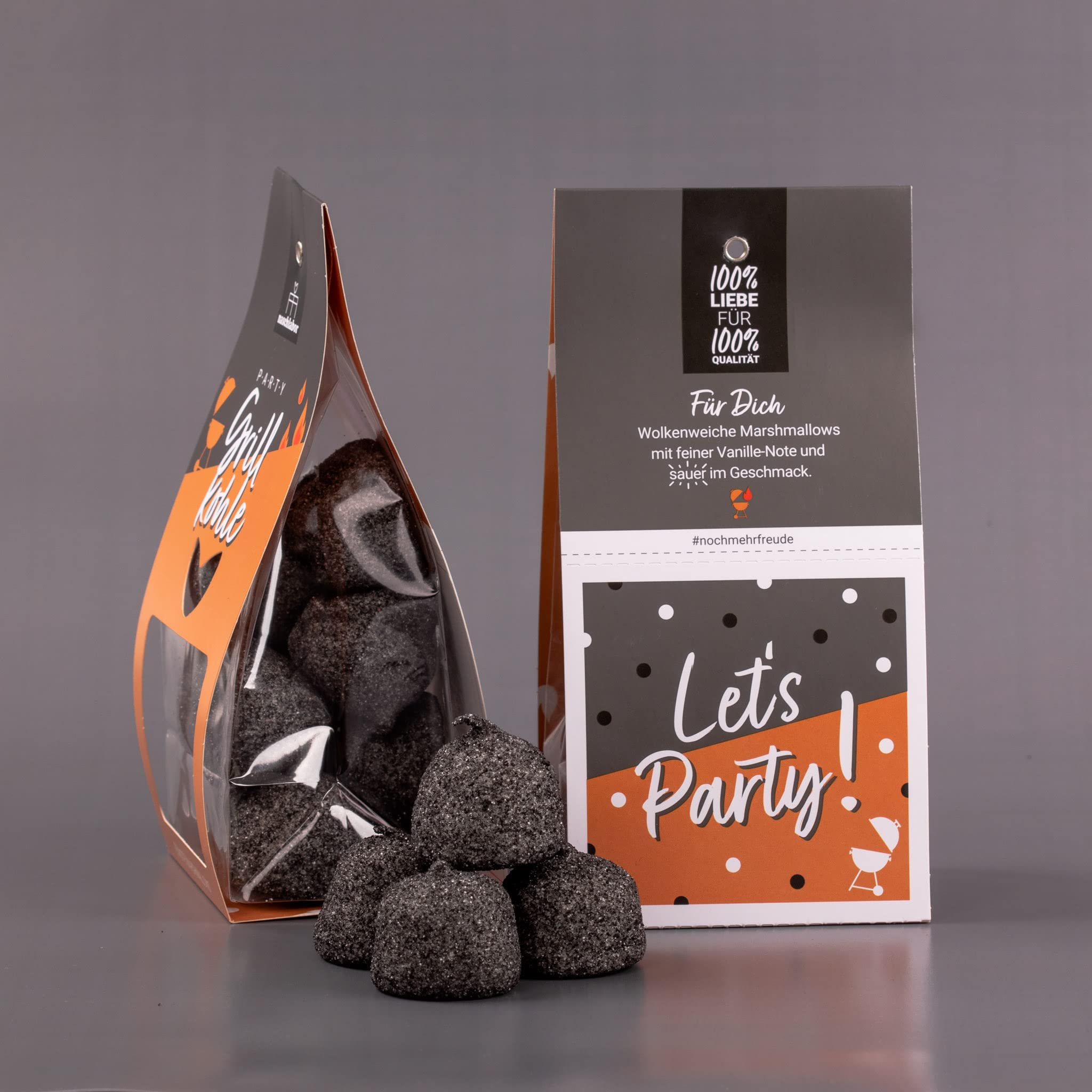 Premium Marshmallow Charcoal for Grilling - Fun BBQ Party Gift Set with Unique Coal-Shaped Marshmallows - Perfect for Campfires, Backyard BBQs & Outdoor Gatherings