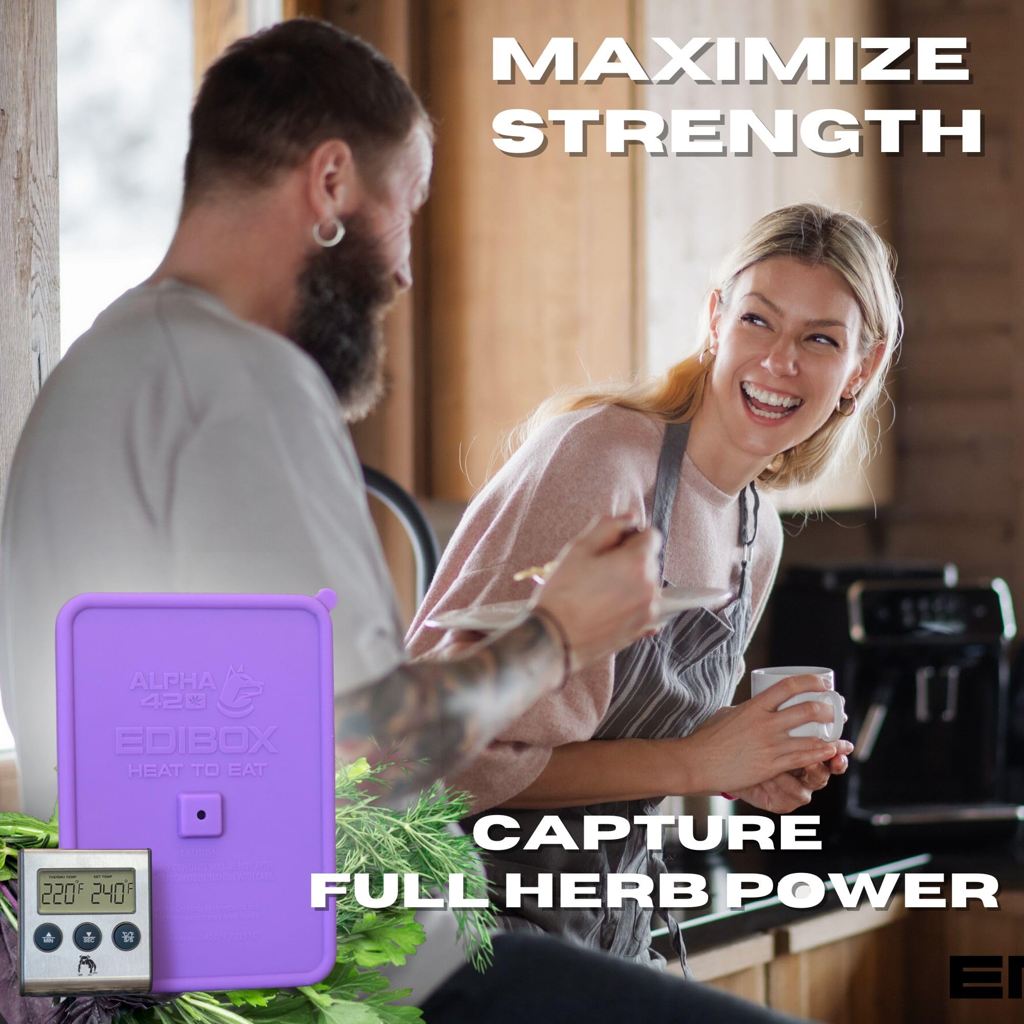 Premium Decarboxylator Box for Herbs - Silicone Decarb Machine for Perfect Decarboxylation | Compatible with Butter Makers & Oil Infusers | Oven-Safe Baking Accessories for Homemade Edibles & Infusions | Ideal for Cannabis, CBD, and Cooking Herbs