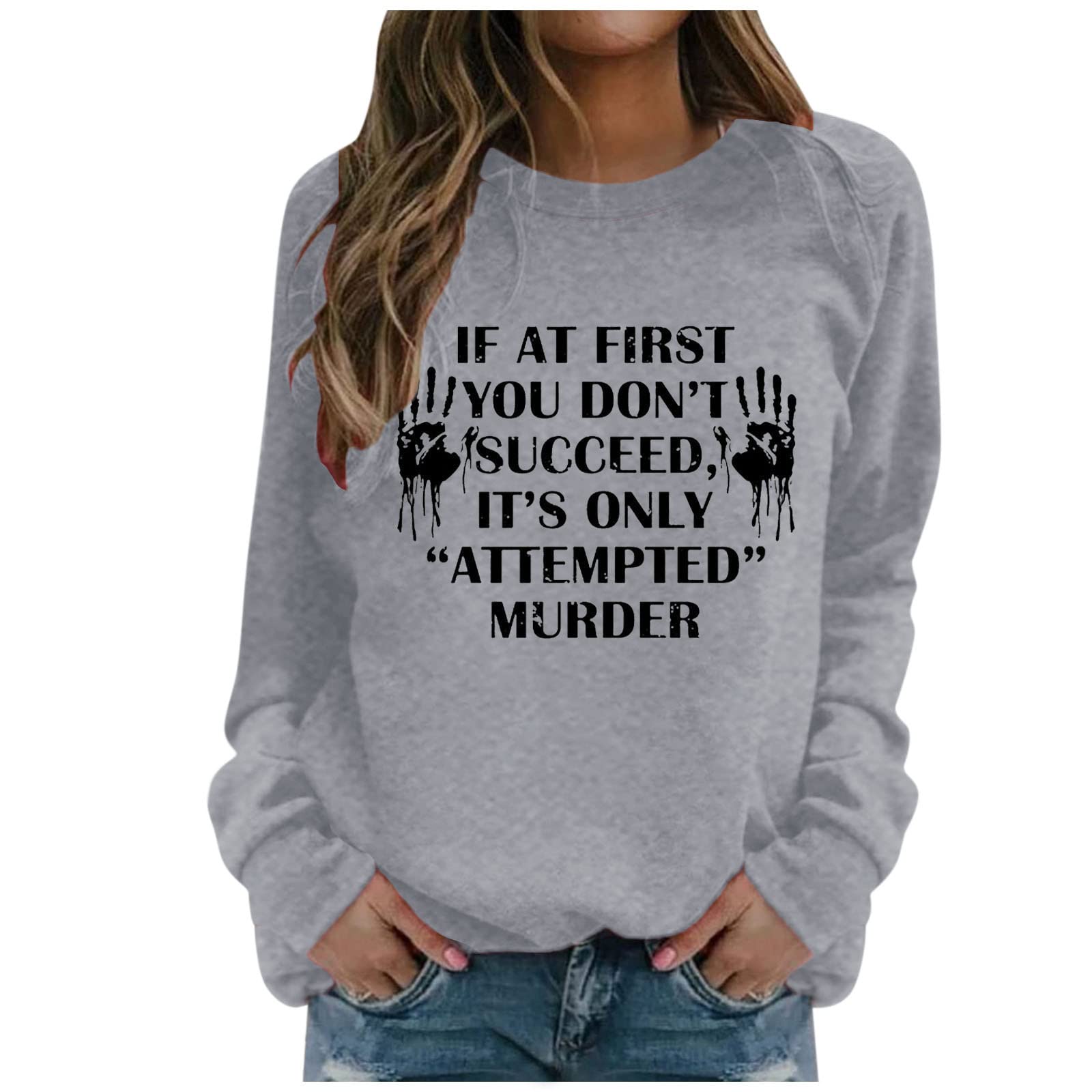 Women's Loose Pullover Sweatshirt - Soft Crew Neck Long Sleeve Casual Top for Women | Perfect for Everyday Wear, Lounge & Outdoor Activities