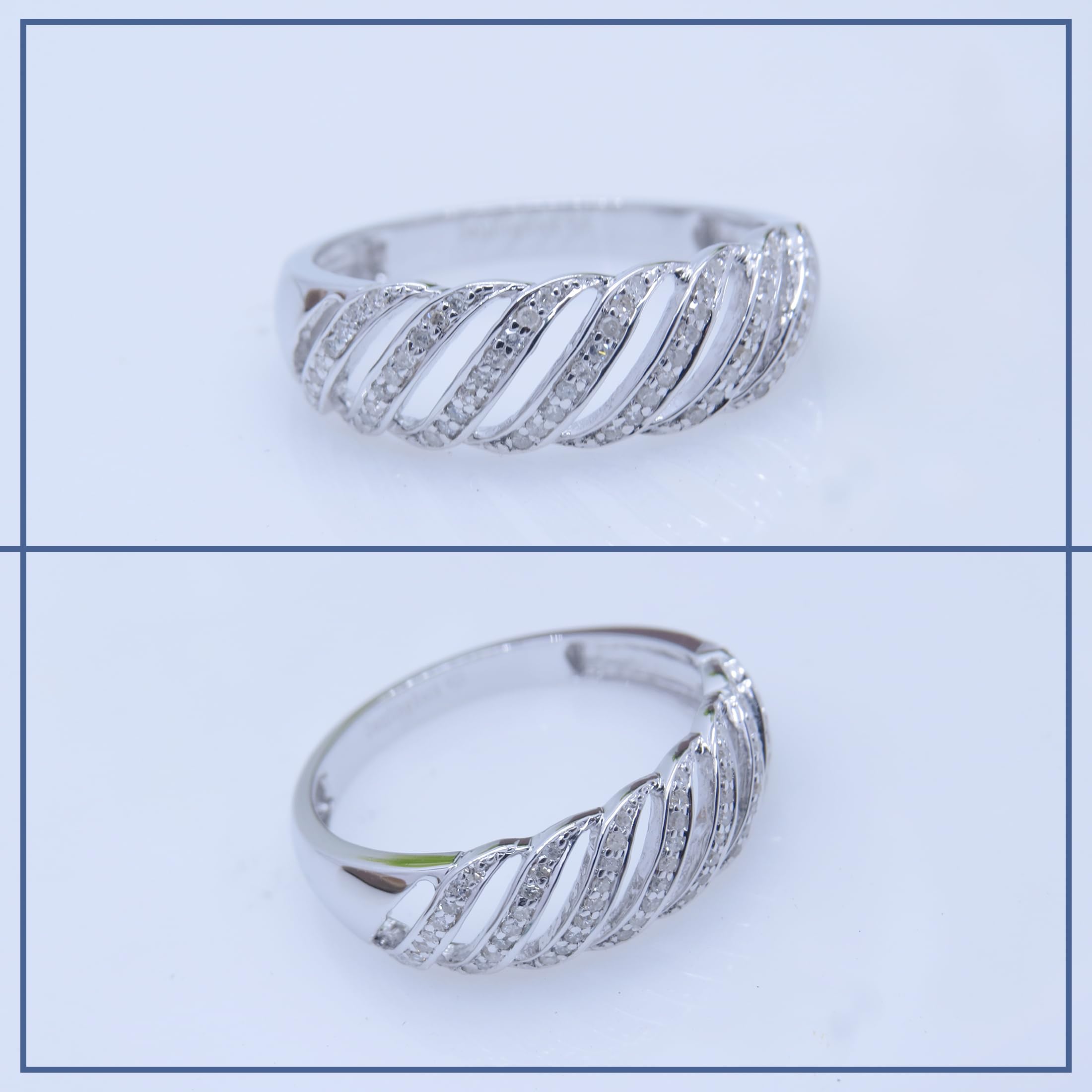 Dazzlingrock Collection 0.30 Carat (ctw) Round Diamond Women's Cocktail Ring in Sterling Silver - Elegant Party, Wedding & Evening Wear Jewelry
