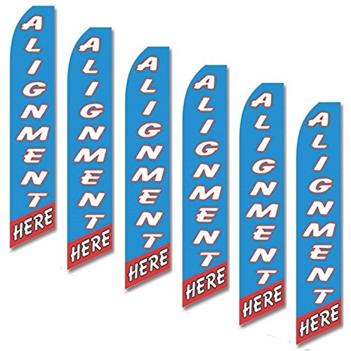 6 Pack Swooper Flags - Light Blue, Red & White - Perfect for Sports Events, Parades & Outdoor Decorations