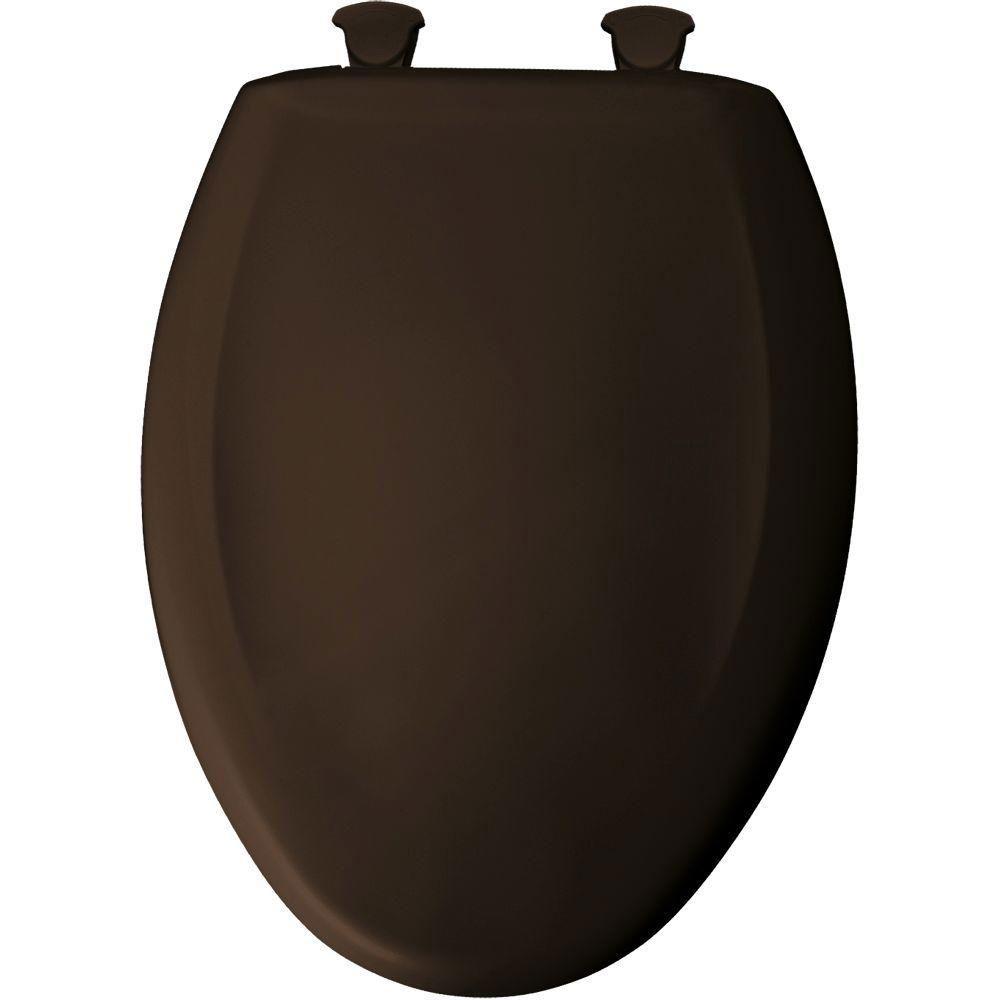 Bemis Slow Close Elongated Toilet Seat with STA-TITE Hinge - Espresso Brown 762476 | Durable & Quiet for Home, Office & Commercial Use