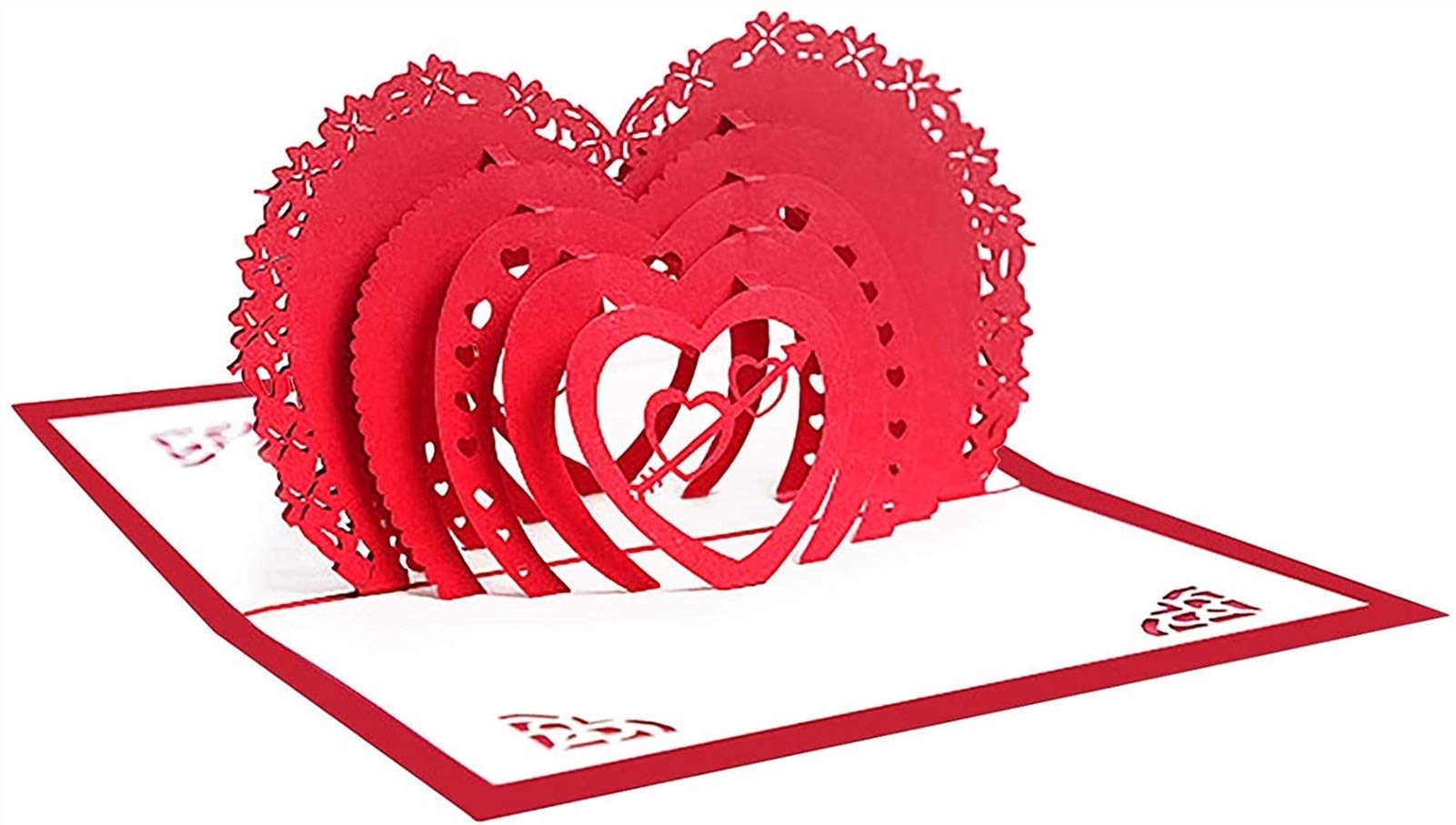 GIAOYAO 3D Heart Shaped Greeting Card - Romantic Wedding Invitation, Valentine's Day Card, Anniversary Card for Wife, Birthday Gift - Perfect for Weddings, Proposals & Special Occasions (Color: A)