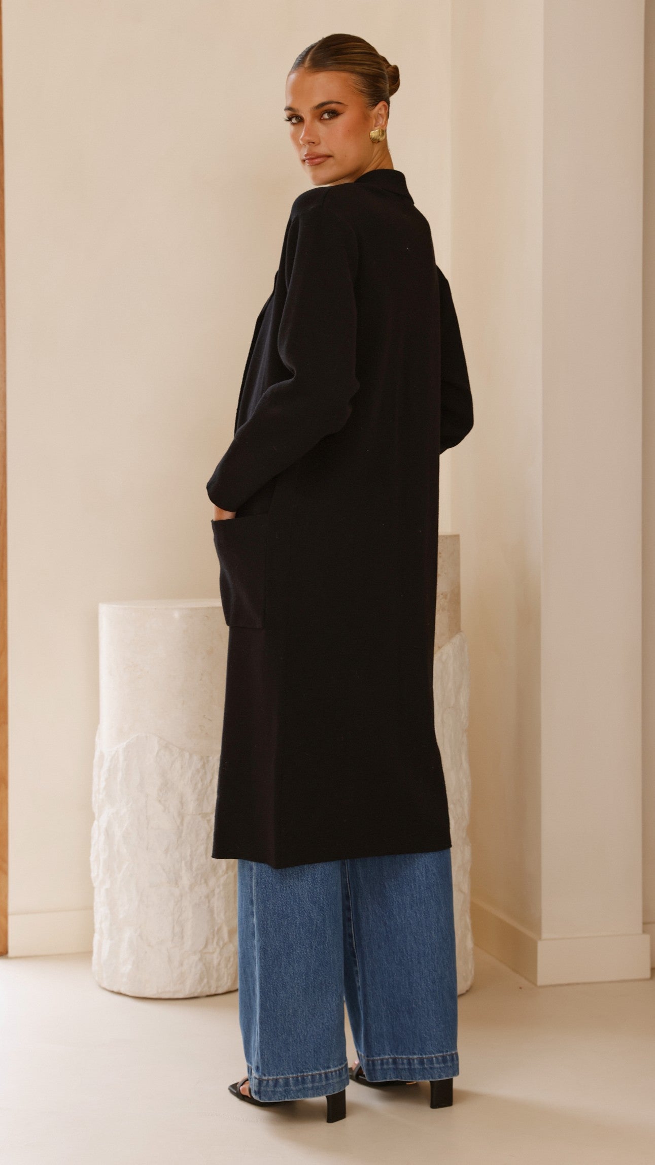 Kira Coatigan Black - Stylish Women's Cardigan Sweater for Fall & Winter | Perfect for Office, Casual Outfits & Layering