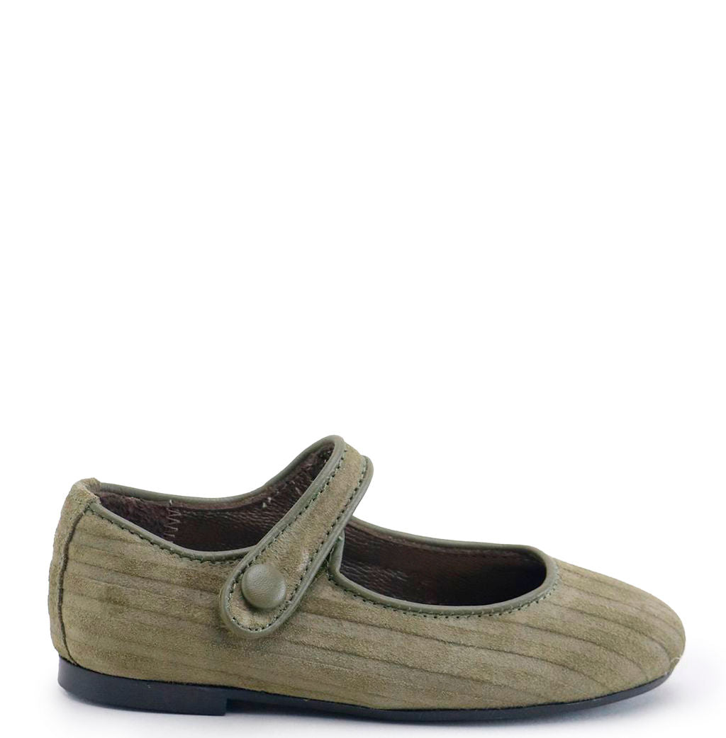 Khaki Corduroy Mary Jane Shoes for Women - Comfortable & Stylish Flat Shoes - Perfect for Casual Outfits, Work & Everyday Wear