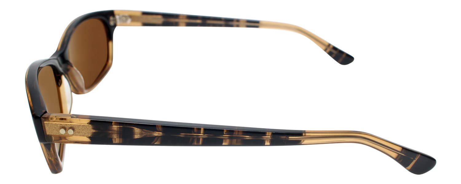 Lacerta Polarized Sunglasses for Men & Women - Striped Tortoise Fade Frame with Gold Mirrored Lenses - UV Protection for Driving, Fishing & Outdoor Activities