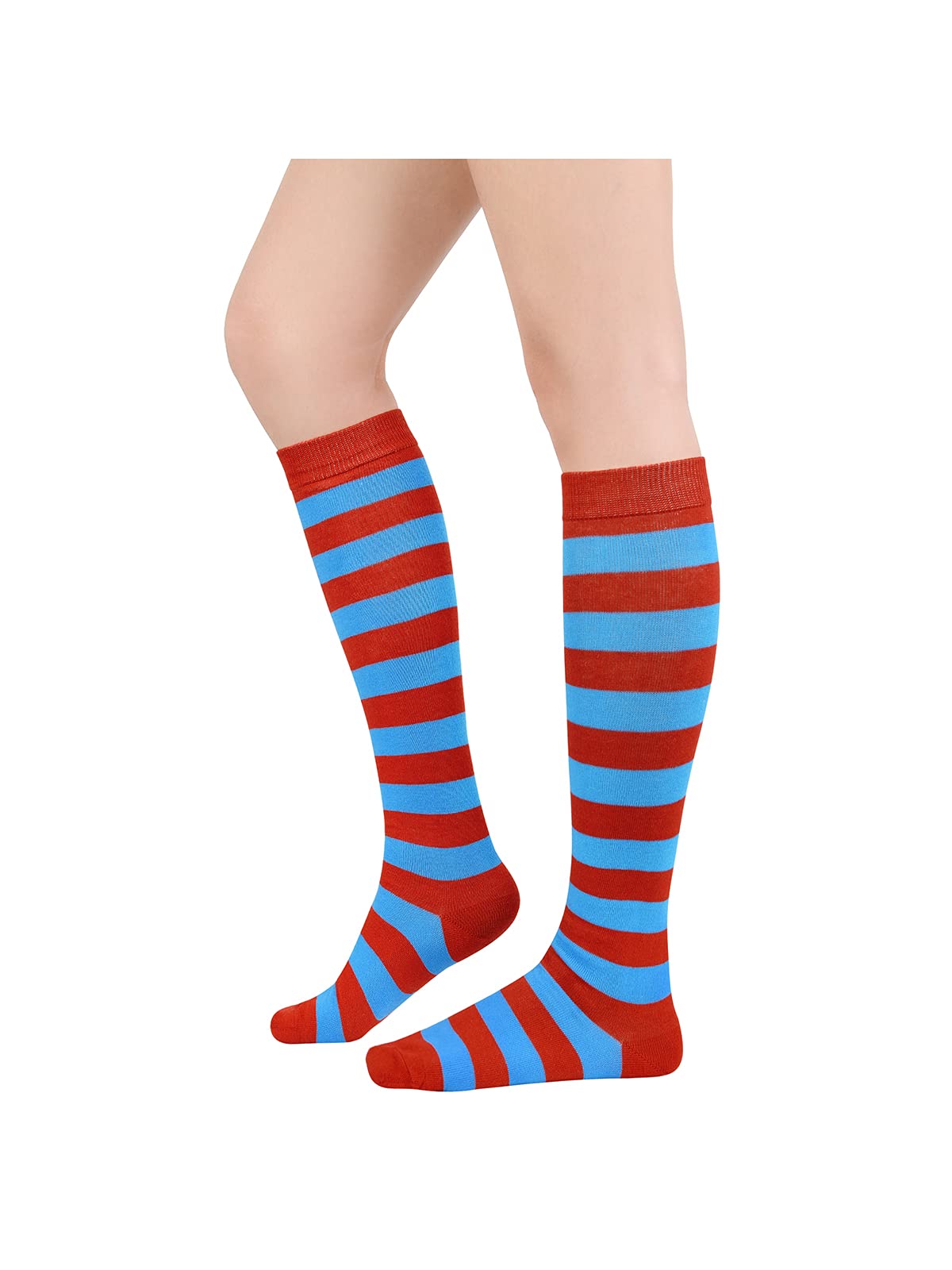 Century Star Women's Knee High Athletic Socks - Thin Stripes Compression Stockings for Running, Hiking & Outdoor Sports - Breathable & Comfortable Tube Socks for Workout, Yoga & Daily Wear