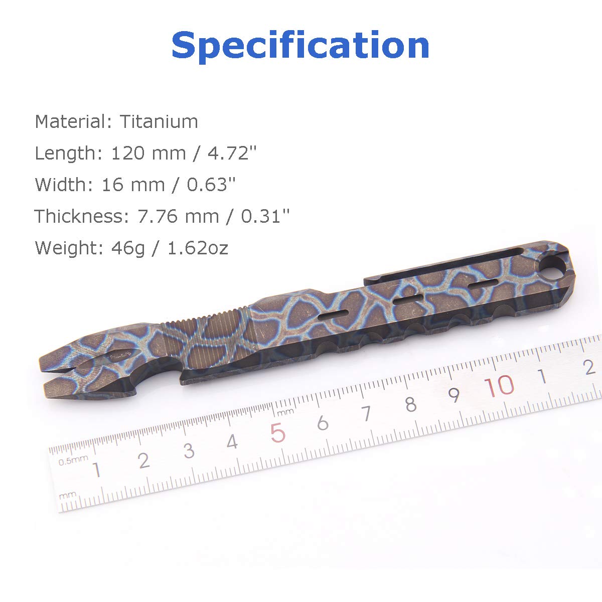 Premium Titanium EDC Pry Bar - Multifunctional Pocket Tool with Nail Puller, Bottle Opener & Clip | Compact Everyday Carry Gear for Camping, Hiking & Survival Kits