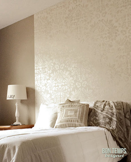 Grand Fabric Damask Wall Stencil - Reusable DIY Painting Template for Home Decor, Accent Walls & Furniture | Perfect for Bedroom, Living Room & Nursery Makeovers