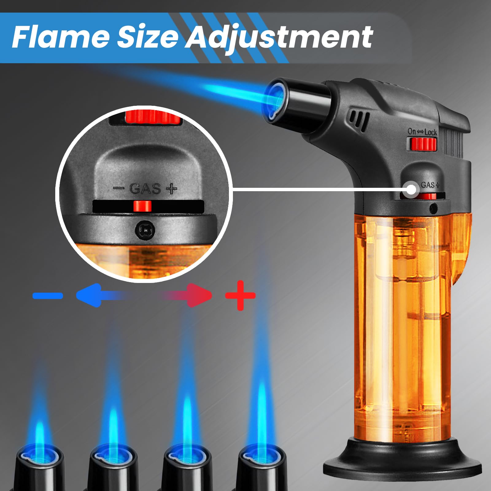 5 Pack Refillable Butane Torch Lighters - Windproof Single Jet Flame Lighter for Candle, Fireplace, Camping, BBQ & Kitchen Use - Multi-Purpose Mini Blow Torch (No Fuel Included) - Perfect for Outdoor Adventures & Home Cooking