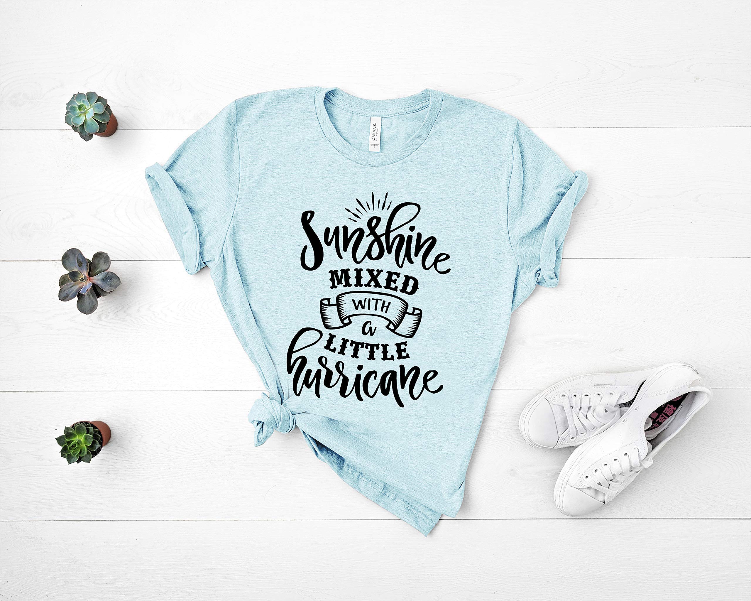 Sunshine Mixed With a Little Hurricane T-Shirt - Country Music Tee for Women - Cute Country Concert Outfit - Perfect for Music Festivals & Summer Events