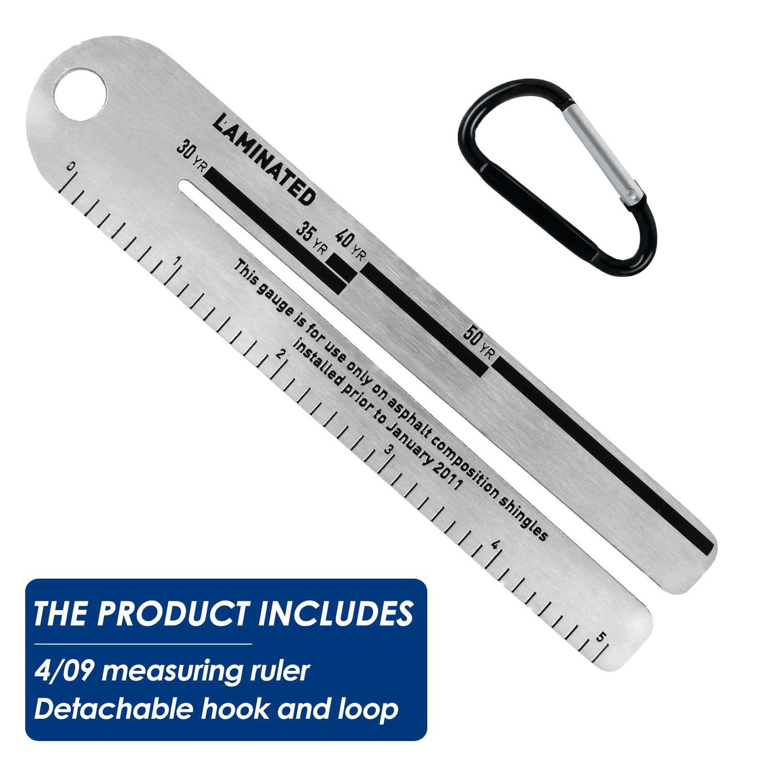 2 Pcs Stainless Steel Shingle Gauge - Roofing Measuring Tool for Asphalt Shingle Thickness Analysis | High Hardness Pitch Gauge for Roofers, Contractors & DIY Home Improvement Projects