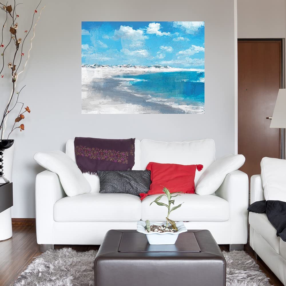 Low Tide Fine Art Canvas Wall Decor - 32x24 Inches - Ready to Hang Coastal Painting for Living Room, Bedroom, Office - Perfect for Beach House & Coastal Theme Decor