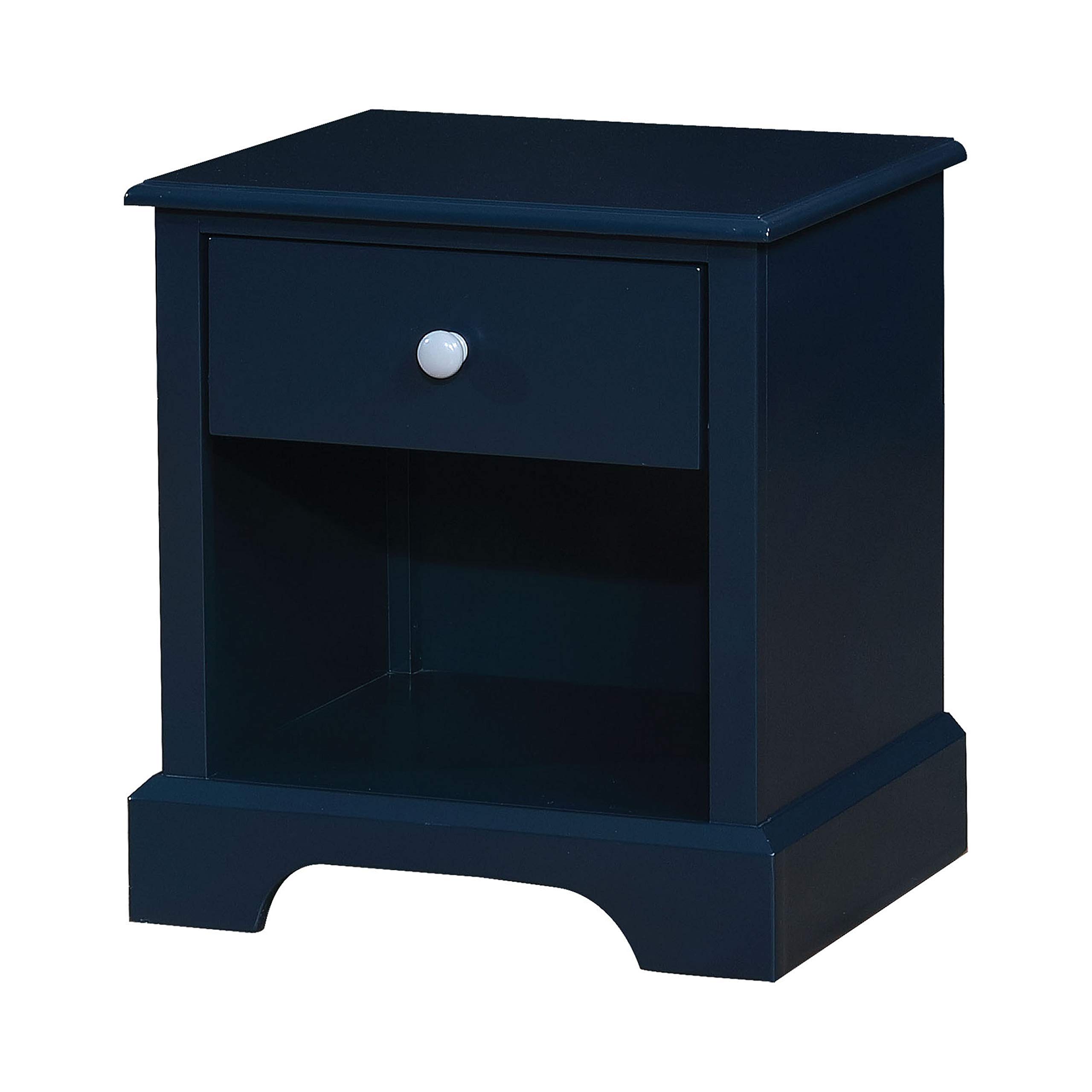 Decker Contemporary 1-Drawer Wood Kids Nightstand in Blue - Modern Children's Bedroom Furniture for Storage & Organization - Perfect for Bedside Essentials, Books, and Toys