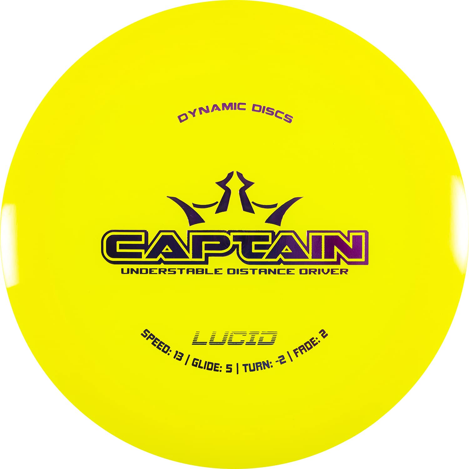 Dynamic Discs Lucid Captain Disc Golf Driver - Maximum Distance Frisbee Golf Driver | Stable & Durable Golf Disc for Advanced Players | Stamp Colors Vary (Yellow) | Perfect for Tournament Play & Long-Range Shots